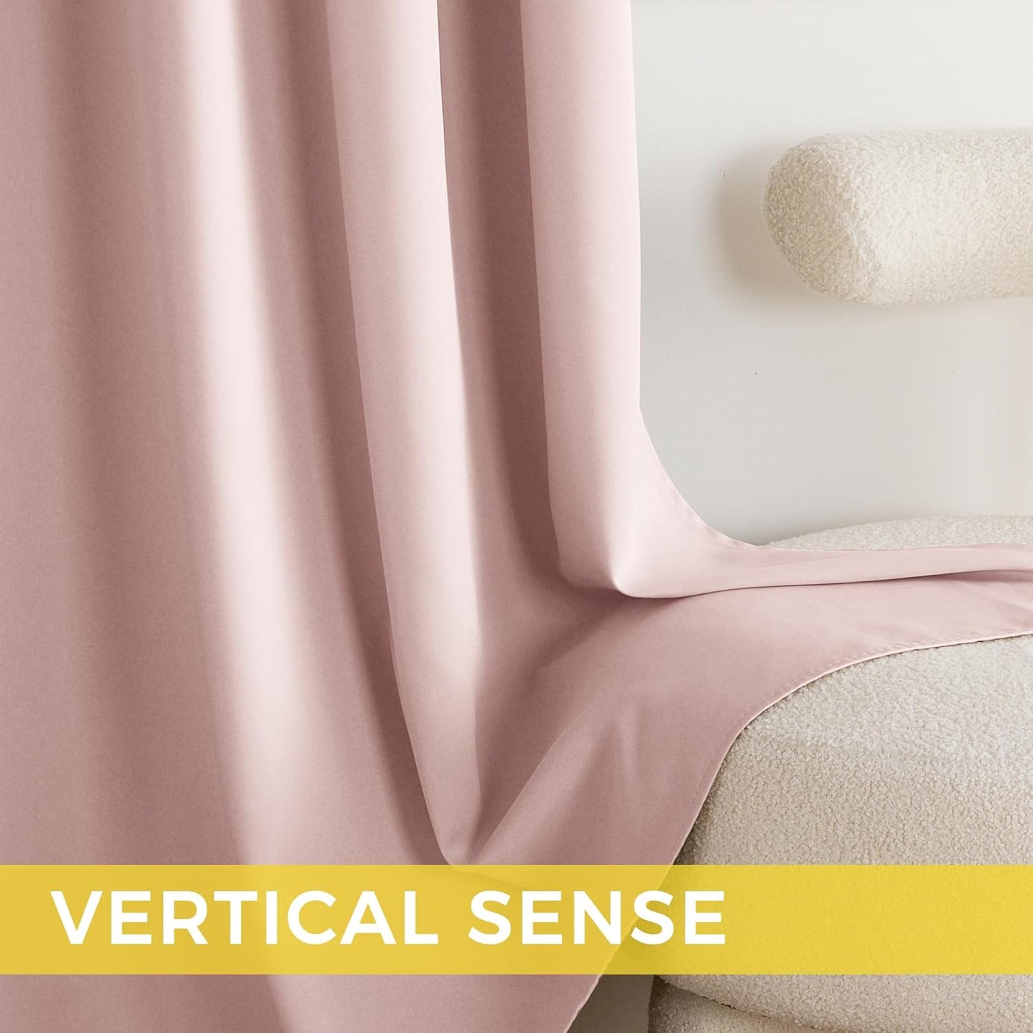 NICETOWN Blush Pink Room Darkening Curtains 84 Inches Long 2 Panels for Girls Room, Bedroom, Nursery Thermal Insulated Blackout Drapes Solid Grommet Noise Reducing Window Curtains, W40