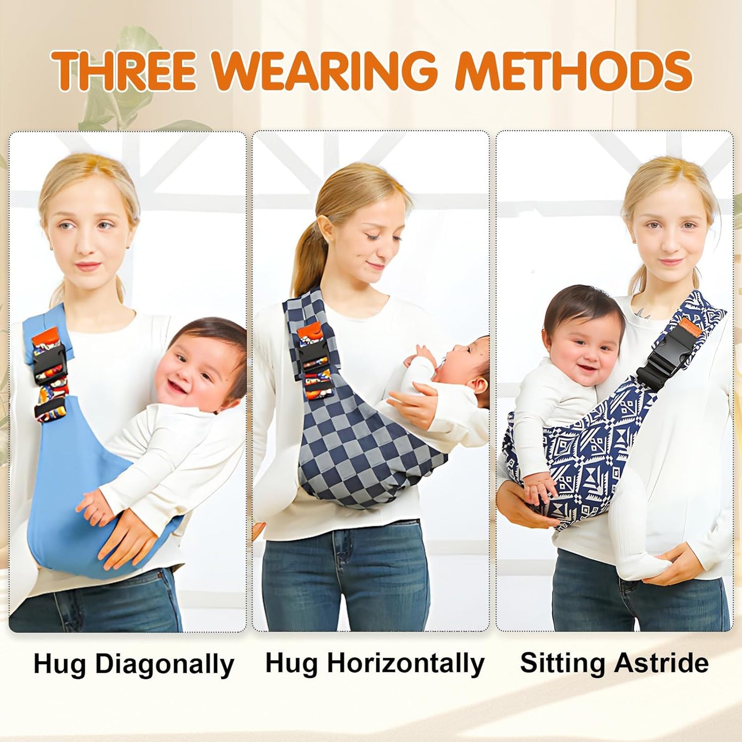 Baby Sling Carrier,Toddler Carrier,Upgraded 2025 Baby Sling with 4 Adjustable Straps(10-30lbs),Lightweight,Portable and One Size Fits All(Blacksail)