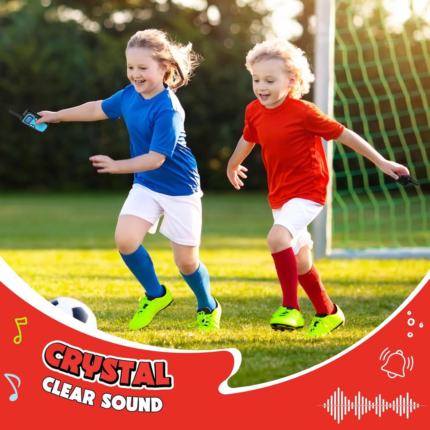 Wishouse Walkie Talkies for Kids Rechargeable Long Range,Xmas Birthday Gift for 4 5 6 7 8 9 Year Old Boys Girls,Hiking Gear Camping Games Cool Toys with NOAA,SOS Siren,Lamp,Lanyards,Easy to Use,2 Pack