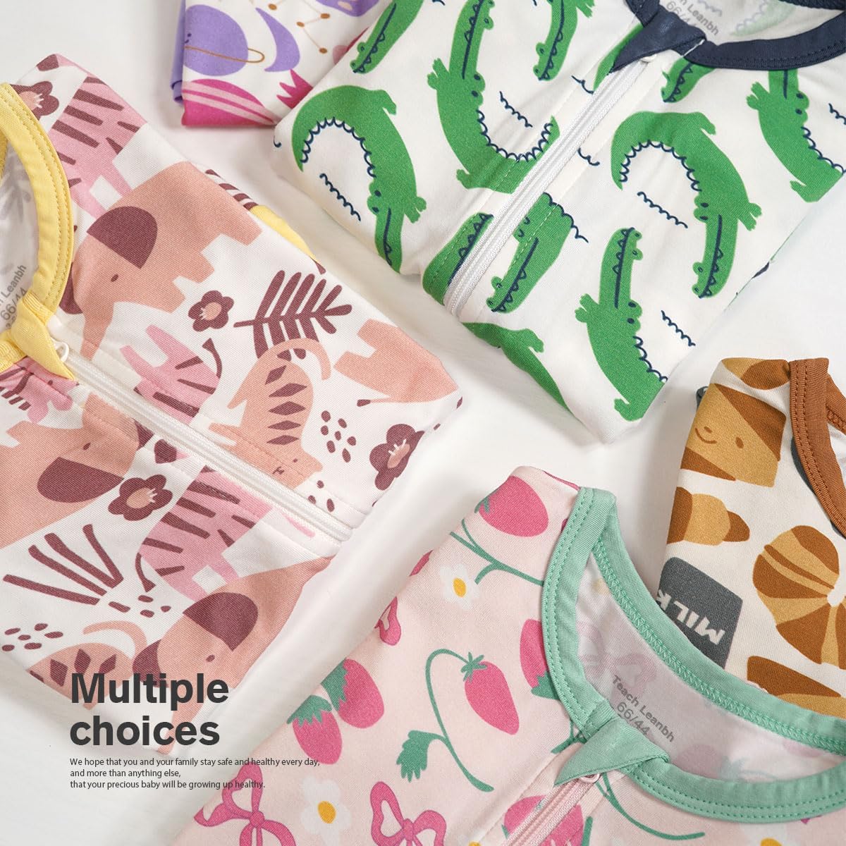 Teach Leanbh Toddler Unisex Baby Bamboo Viscose Pajamas 2 Way Zipper Short Sleeve Footless Romper Jumpsuit Sleep and Play