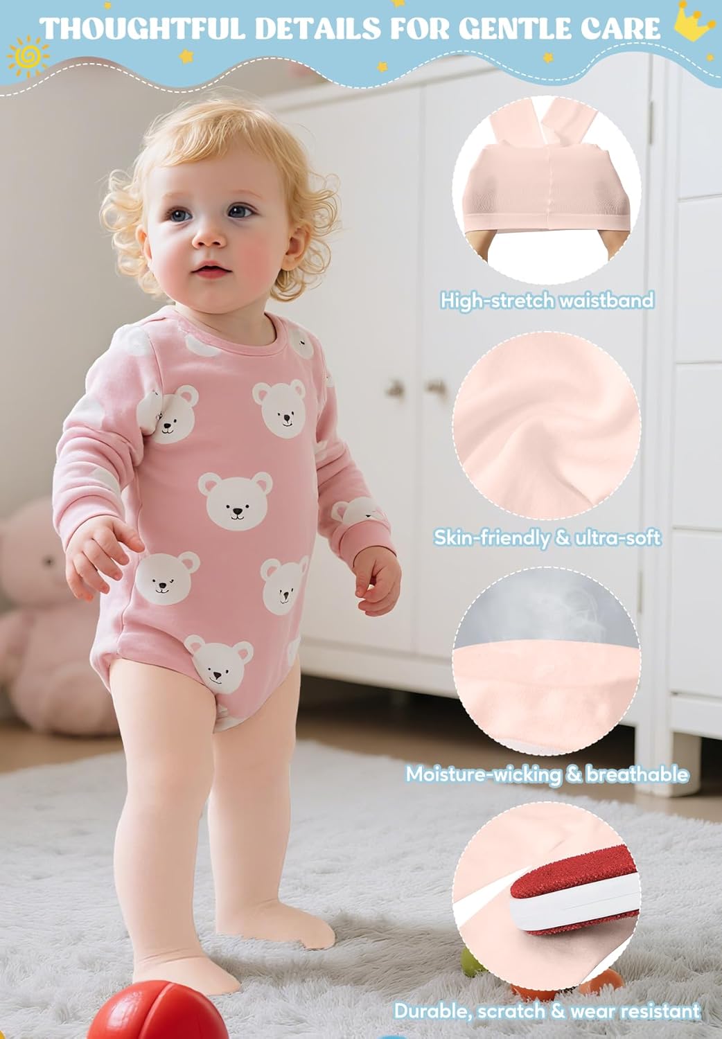 Ultra Soft Toddler Ballet Tights for Girls - Footed Dance Tights Colorful Baby Girls Leggings for Daily Party Halloween 1-6T