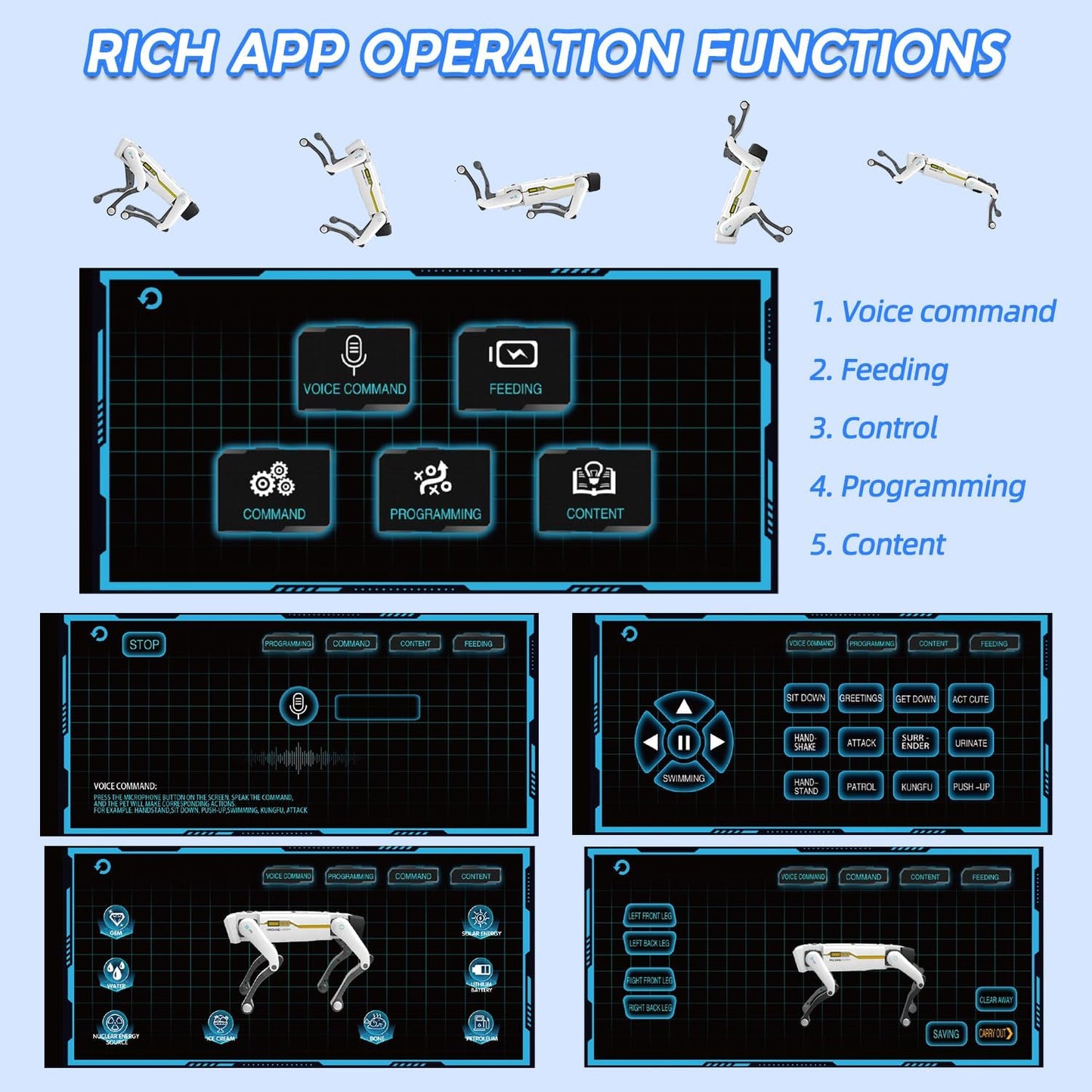 Mostop Smart Robot Dog, Interactive AI Smart Dog Toy for Kids 5-7 - RC Robot Puppy with Voice/App/Remote Control, Support Action Programming, 30+ Actions, Ideal STEM Gift for Adults/Kids