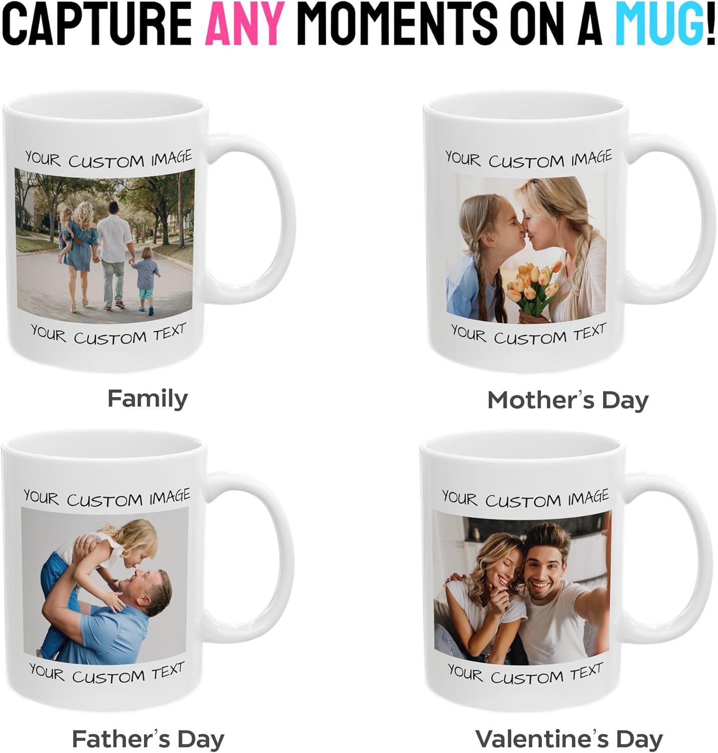 Personalized Coffee Mug – Custom Photo, Text, or Logo Ceramic Mug Tea Cup | Taza Personalizada with Picture or Message | Customized Gift Idea for Men & Women, Mom, Dad, Friends - White/Yellow | 11oz
