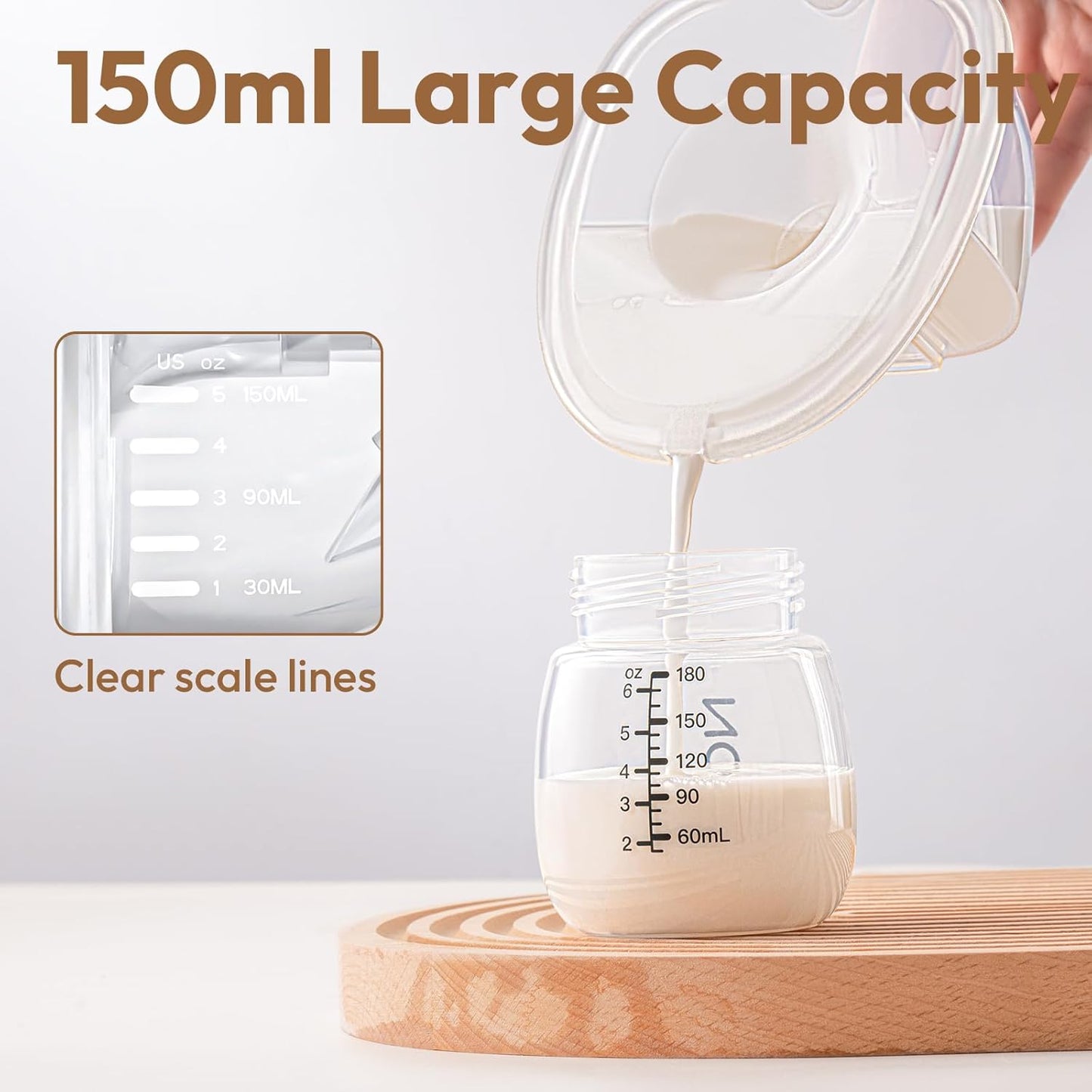 NCVI Replacement Milk Collector Cup Compatible with NCVI Wearable Breast Pump 8111/8131, Breast Pump Accessories, 24mm Flange, 1 PC