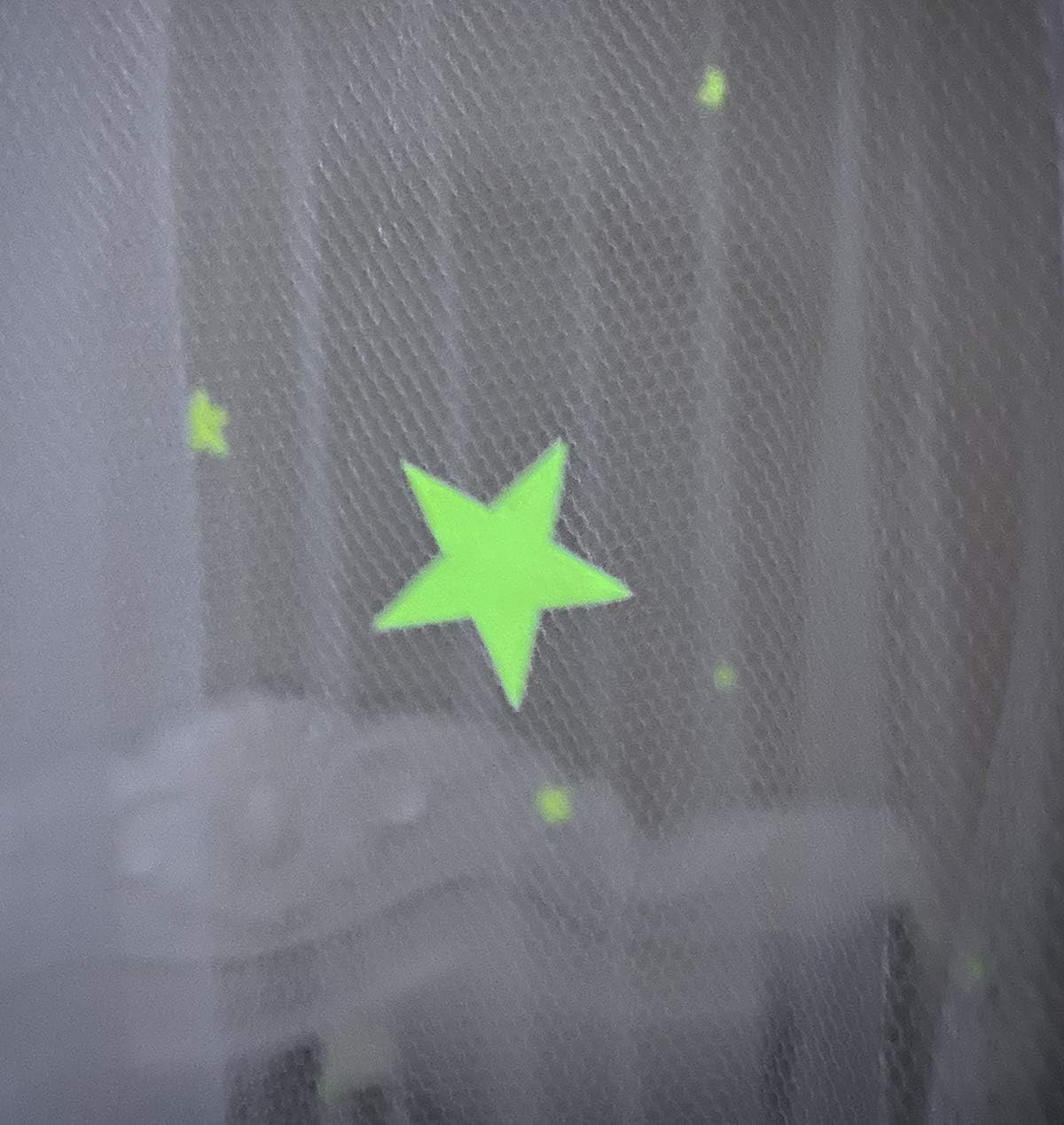 BCBYou Bed Canopy Mosquito Net with Fluorescent Stars Glow in Dark for Baby, Kids, and Adults, for Cover The Baby Crib, Kid Bed, Girls Bed Or Full Size Bed (White)