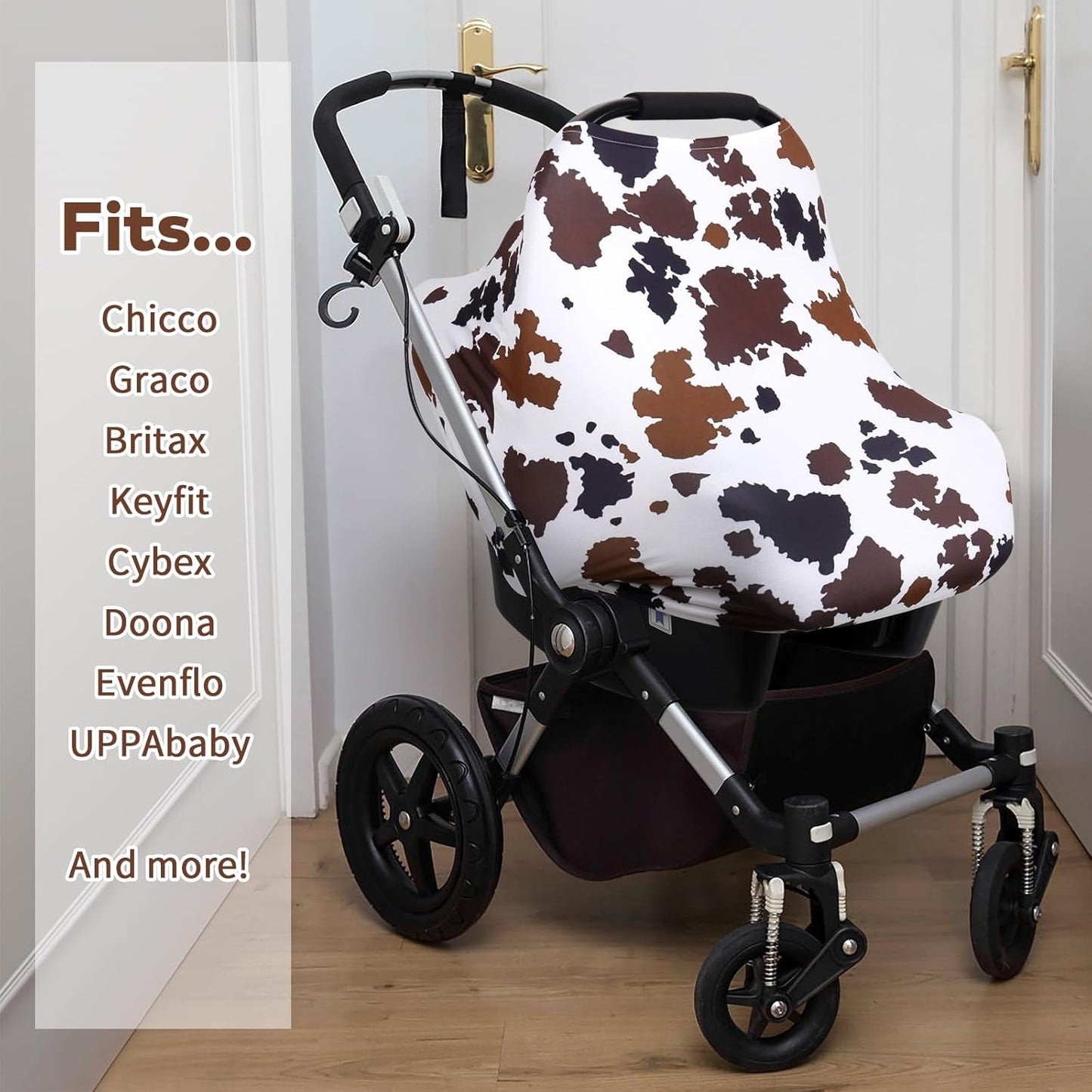 Rquite All-in-1 Car Seat Cover Baby, Carseat Covers for Girl Boy, Stretchy Soft Infant Car Seat Cover, Multi-use Baby Carrier Cover, Car Seat Canopy, Stroller Sun Shade, Nursing Breastfeeding Cover