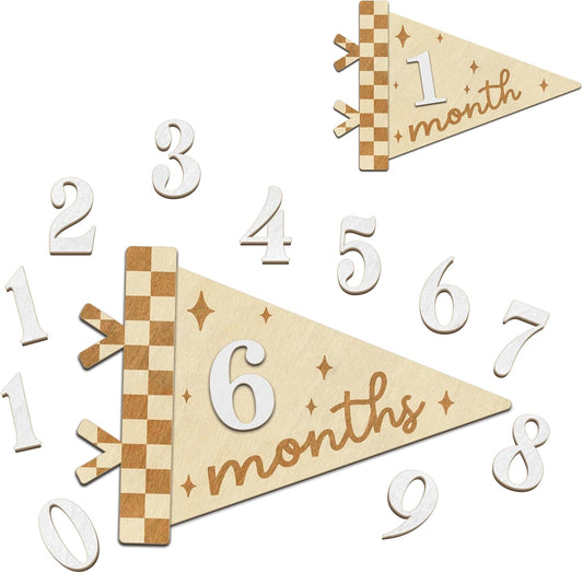 Baby Monthly Milestone Signs - Month Milestone Baby Boy - Baby Milestone Signs - Newborn Photography Props to Document Your Baby´s Growth - 1-12 Months Baby Milestone Signs (B08)