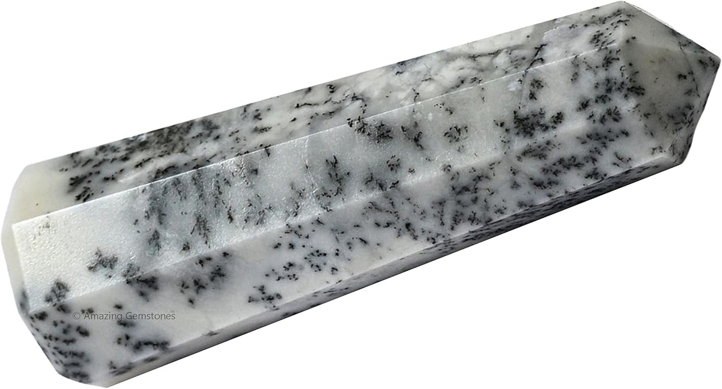 Amazing Gemstone Dendrite Opal Crystal Towers - Natural Healing Crystal Point Obelisk for Reiki Healing and Crystal Grid (2 Inch to 3 Inch)