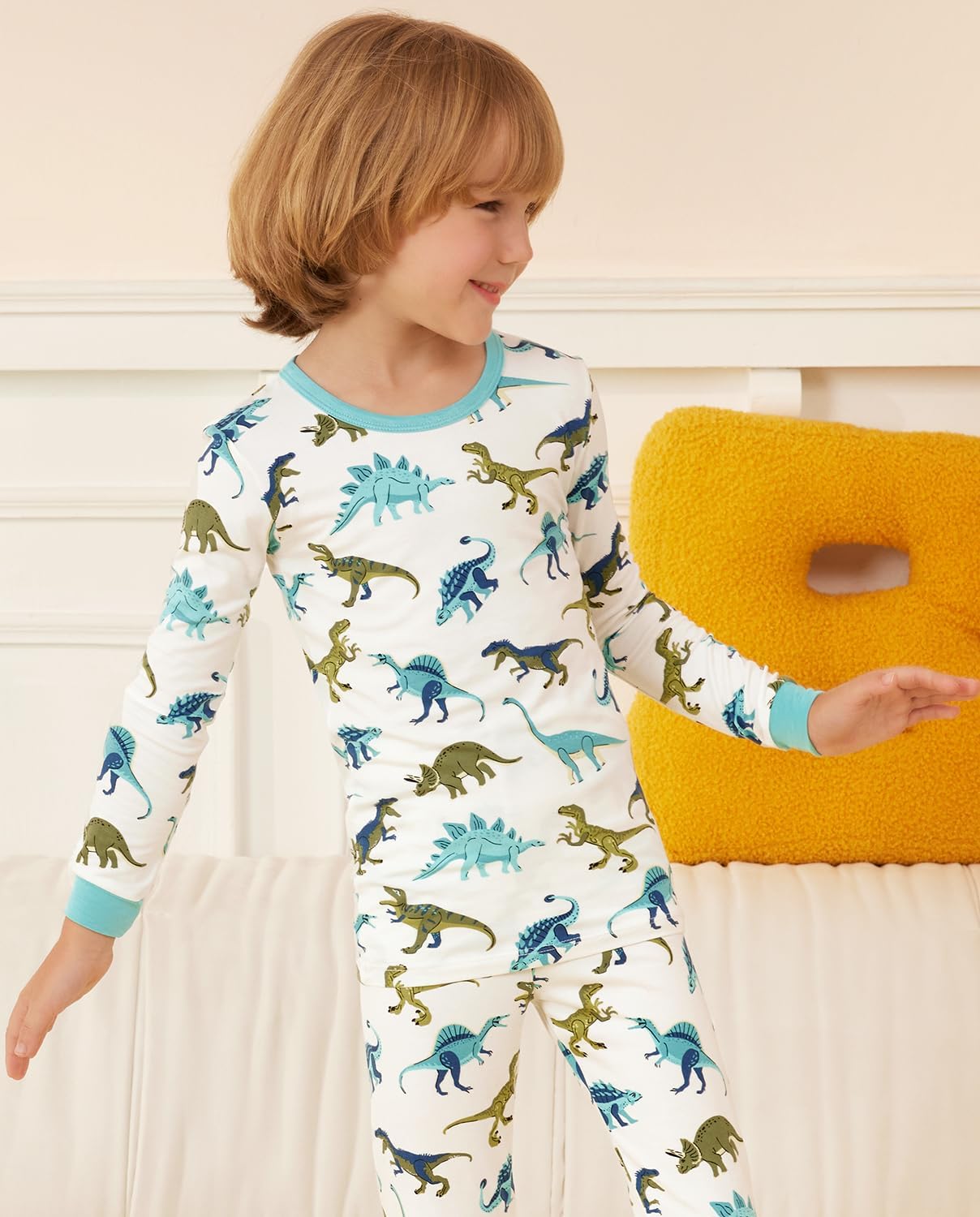 Bamboo Viscose Toddler Pajamas Boys Girls Baby 12M-8Y Pjs Sets Kids 2pcs Snug fit Long-Sleeve Sleepwear