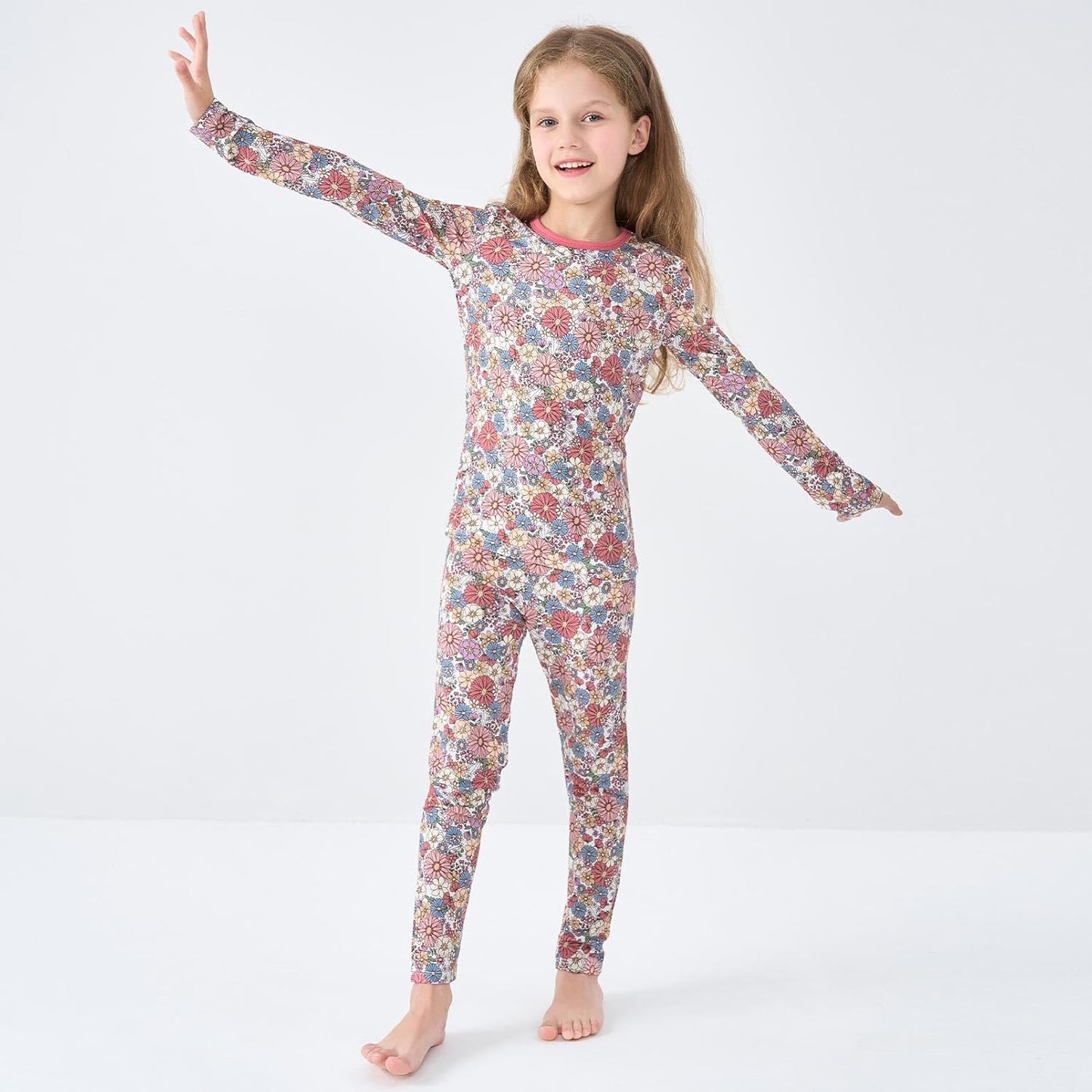 pureborn Baby Viscose From Bamboo Pajamas Set Pjs - Kids Toddler Girl Snug Fit Viscose Sleepwear 2pcs 18M-8Y