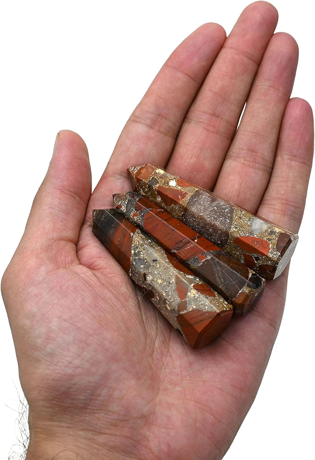 Amazing Gemstone Spotted Jasper Crystal Towers ~ Natural Healing Crystal Point Obelisk for Reiki Healing and Crystal Grid (3- Inch)
