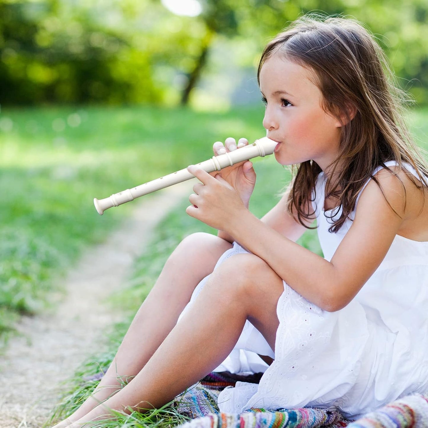 3 Pack 8 Hole Soprano Recorders Descant Flute With Cleaning Rod German Style for Beginner Graduation or Back to School Gift (dark blue, red, white)