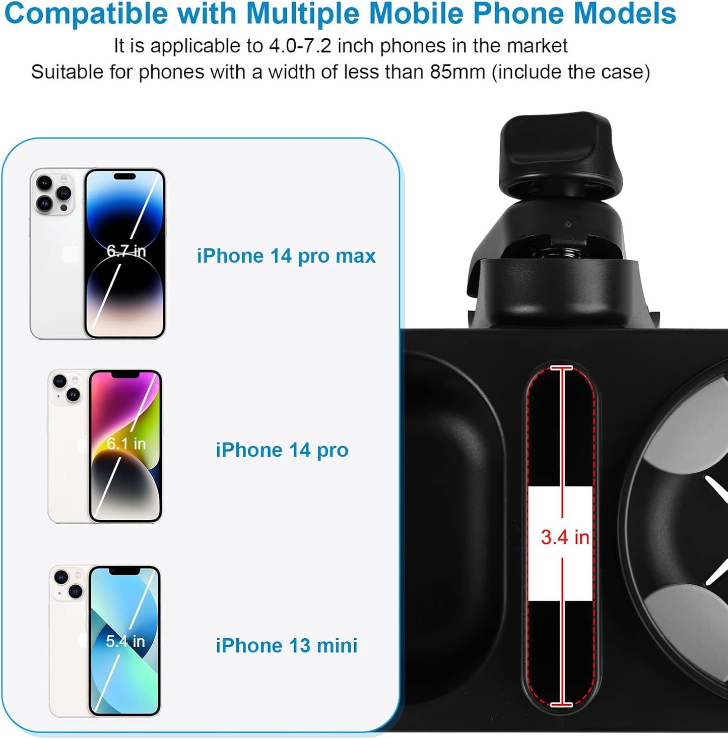 Accmor Stroller Cup Holder with Tray, Universal Cup Holder, Bike Bottle Holder, 360° Rotatable Large Caliber Drinks Holder for Stroller, Bike, Wheelchair, Walker