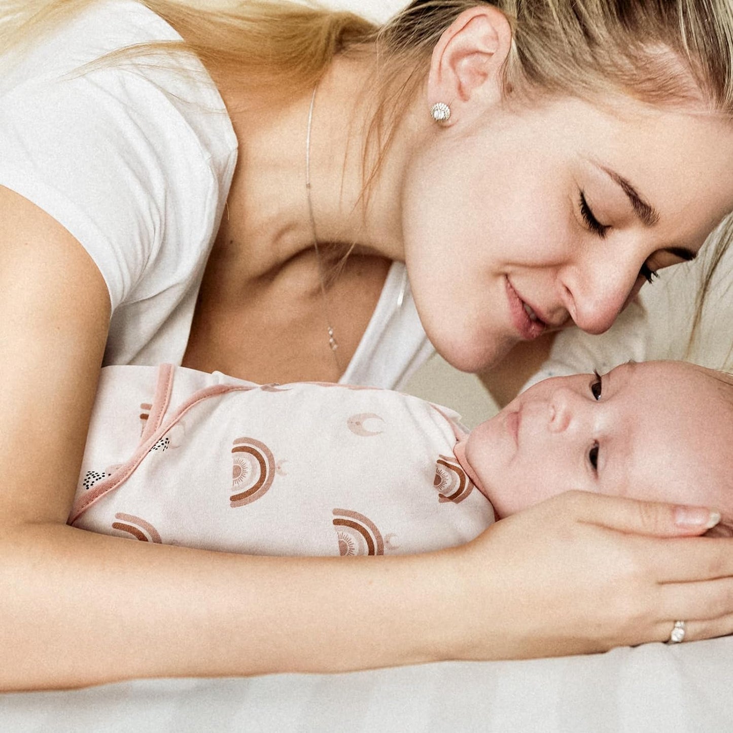 GLLQUEN BABY 3-Pack Baby Swaddle Sleep Sacks for Newborn - Baby Swaddles 3-6 Months, Infant Swaddling Sack, Rainbow & Sun, Newborn Swaddle Blanket Wrap(Medium/Large)