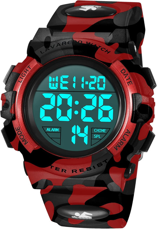Kids Watch,Boys Watch for 3-15 Year Old Boys,Digital Sport Outdoor Multifunctional Chronograph LED 50 M Waterproof Alarm Calendar Analog Watch for Children with Silicone Band,Kids Gift