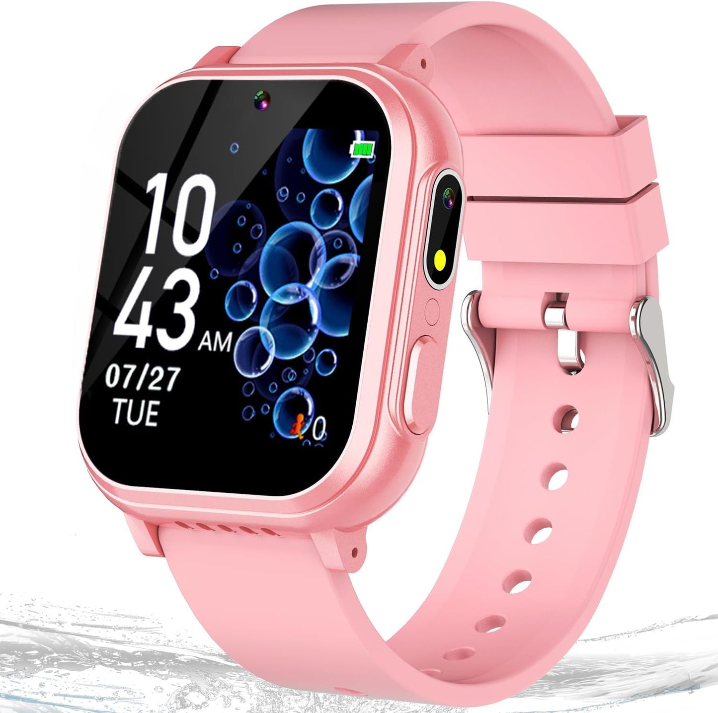 Cosjoype Kids Waterproof Smart Watch with 32 Games Dual Camera HD Touchscreen Music Player Pedometer Flashlight Habit Tracking Audiobook, Kids Toys Birthday Gifts for 5 6 7 8 9 10 Year Old Girls