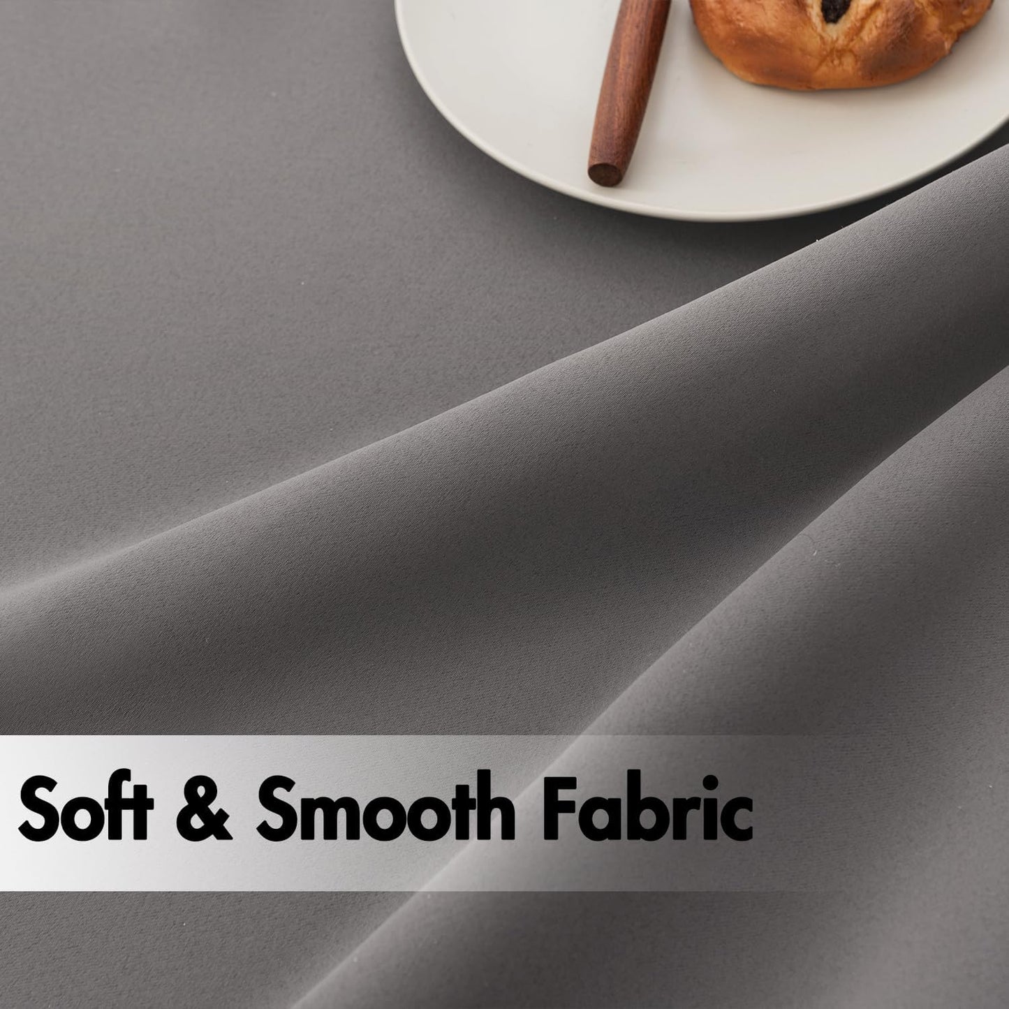 ANRODUO Back Tab Blackout Curtains for Bedroom Living Room, Rod Pocket Pinch Pleated Thermal Insulated Room Darkening Curtains 102 Inches Long 2 Panels, Grey, 52 x 102 Inch