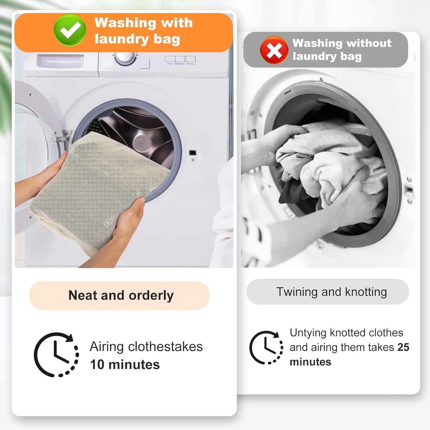 6-Piece Bag, Durable Cotton Mesh Laundry Bag, Sturdy Zipper, Breathable Mesh, Exquisite Laundry Bag for Underwear, Clothes, Pants, Shoes and Socks