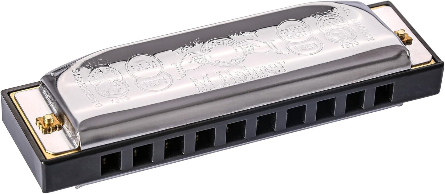 Hohner 560 Special 20 Harmonica - Key of A Bundle with Carrying Case, Key Stickers, Harmonica Beginner Manual, and Austin Bazaar Polishing Cloth