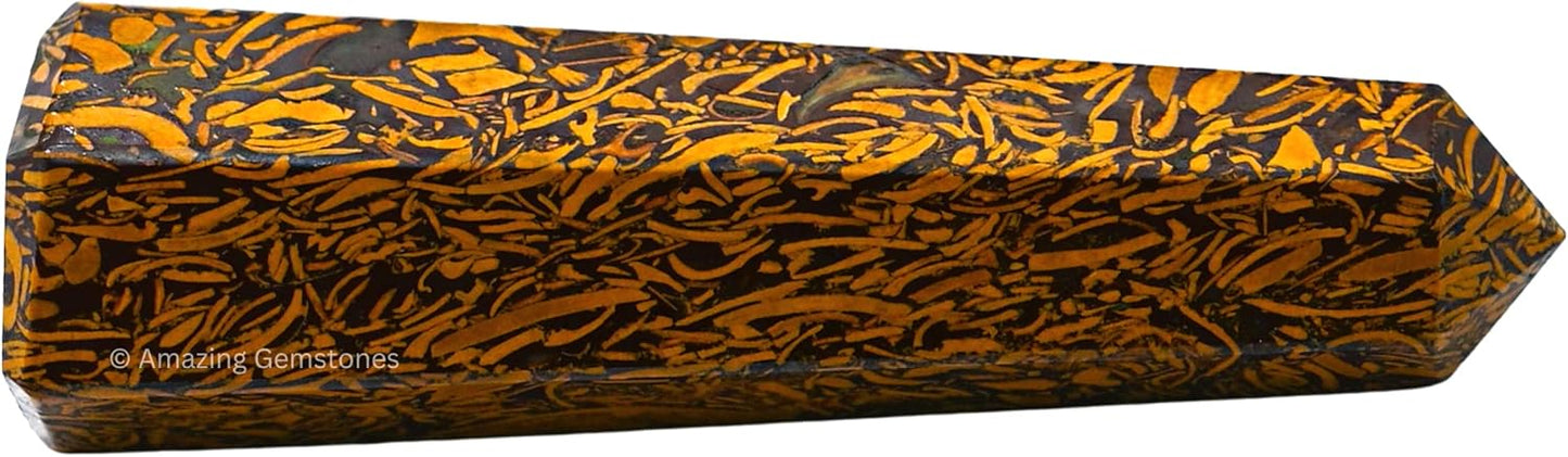 Amazing Gemstone Mariyam Jasper/Calligraphy Jasper Crystal Towers ~ Natural Healing Crystal Point Obelisk for Reiki Healing and Crystal Grid (3- Inch)