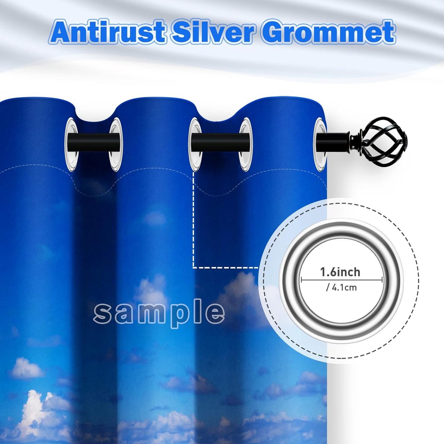 Aimego Colorful Aurora Blackout Curtains Beautiful Wonders of Nature Pattern Window Drapes Decor for Bedroom Living Room Grommet Top Room Darkening Curtains 2 Panel Set, 52"X63"