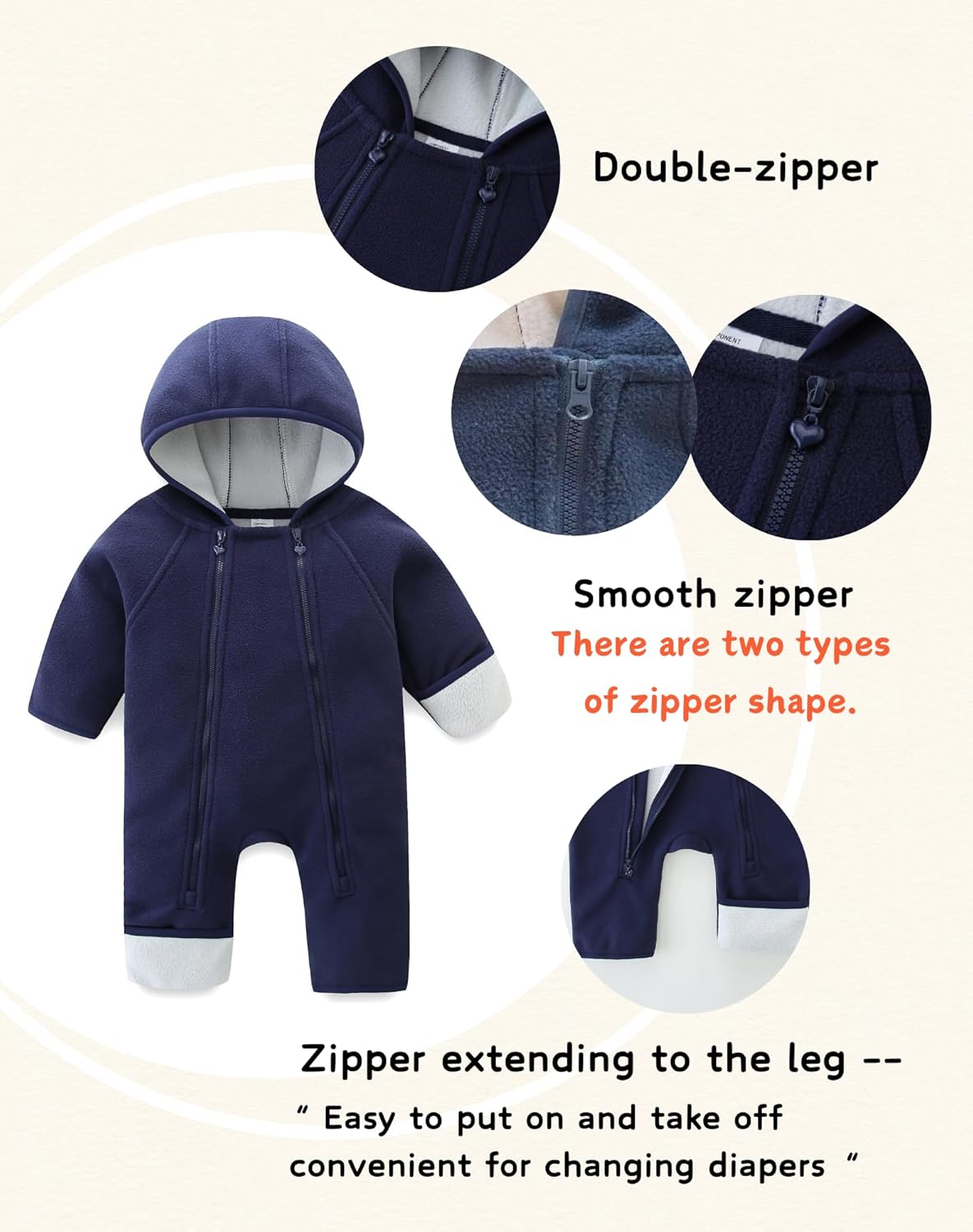 Newborn Baby Fleece Jumpsuit Girls Boys Winter Hooded Coverall Romper Cute Baby Snowsuit Clothes
