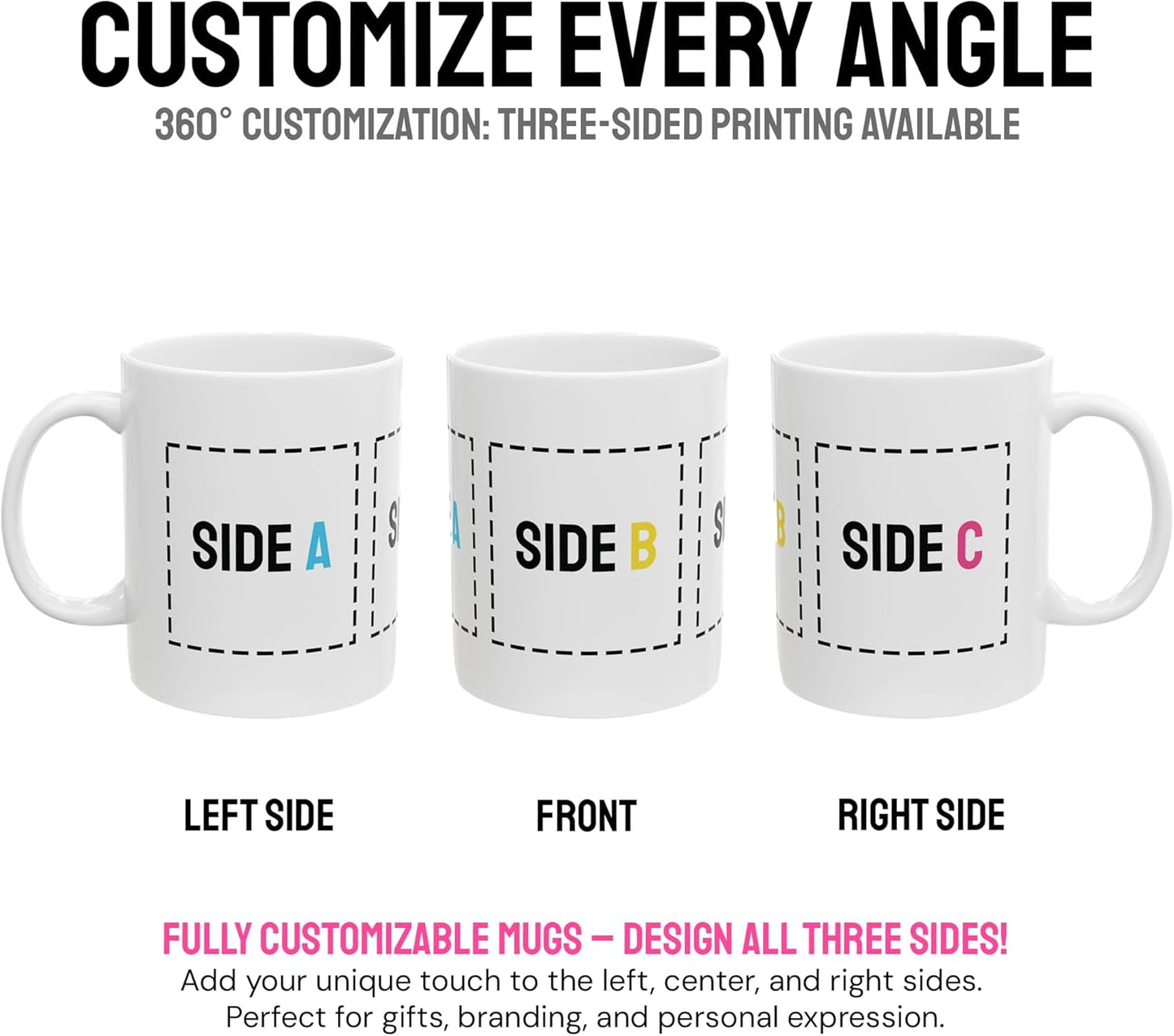 Personalized Coffee Mug – Custom Photo, Text, or Logo Ceramic Mug Tea Cup | Taza Personalizada with Picture or Message | Customized Gift Idea for Men & Women, Mom, Dad, Friends - Clear | 11oz