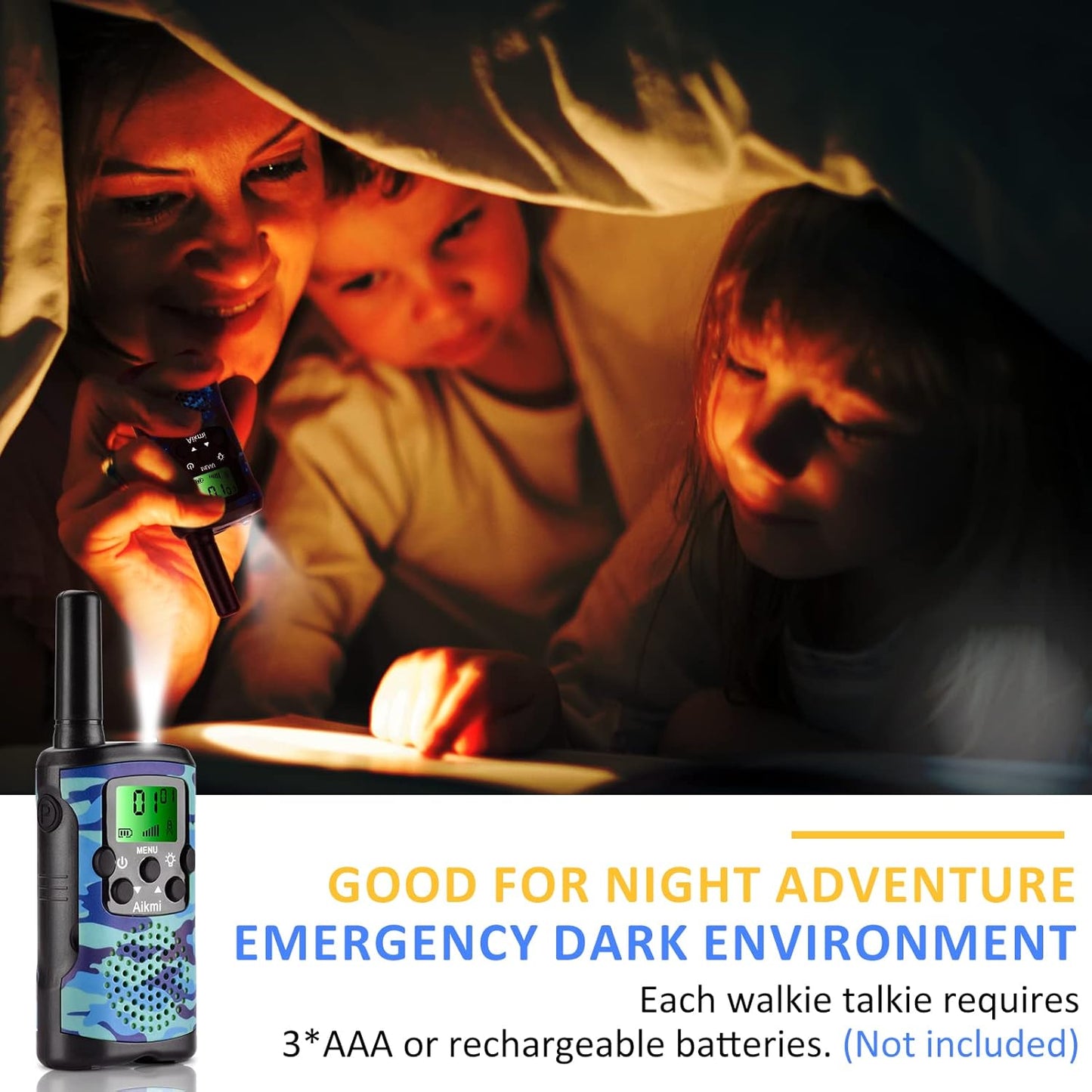 Walkie Talkies for Kids Toys for Boys Aged 5+ Outdoor Toys 2 Way Radio 22 Channel 3 Miles Range for Camp Hunt Adventure Game Birthday 6 7 8 9 10 Year Old Boys Gifts (Blue)