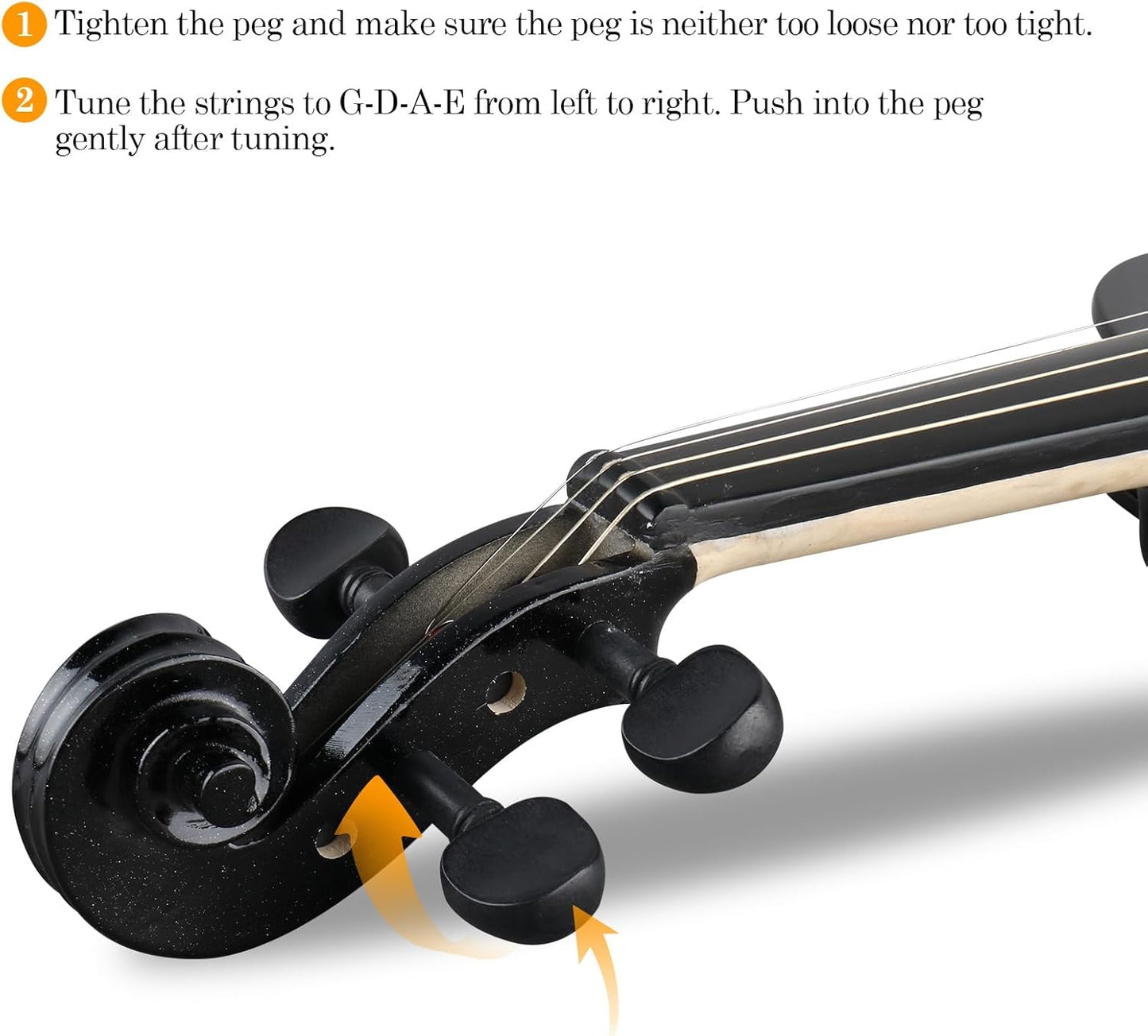 Electric Violin 4/4 Kit, Beginner Violin for Adults, Students,Full Size Violins Set with Case, Bow, Rosin, and Headphones,Black