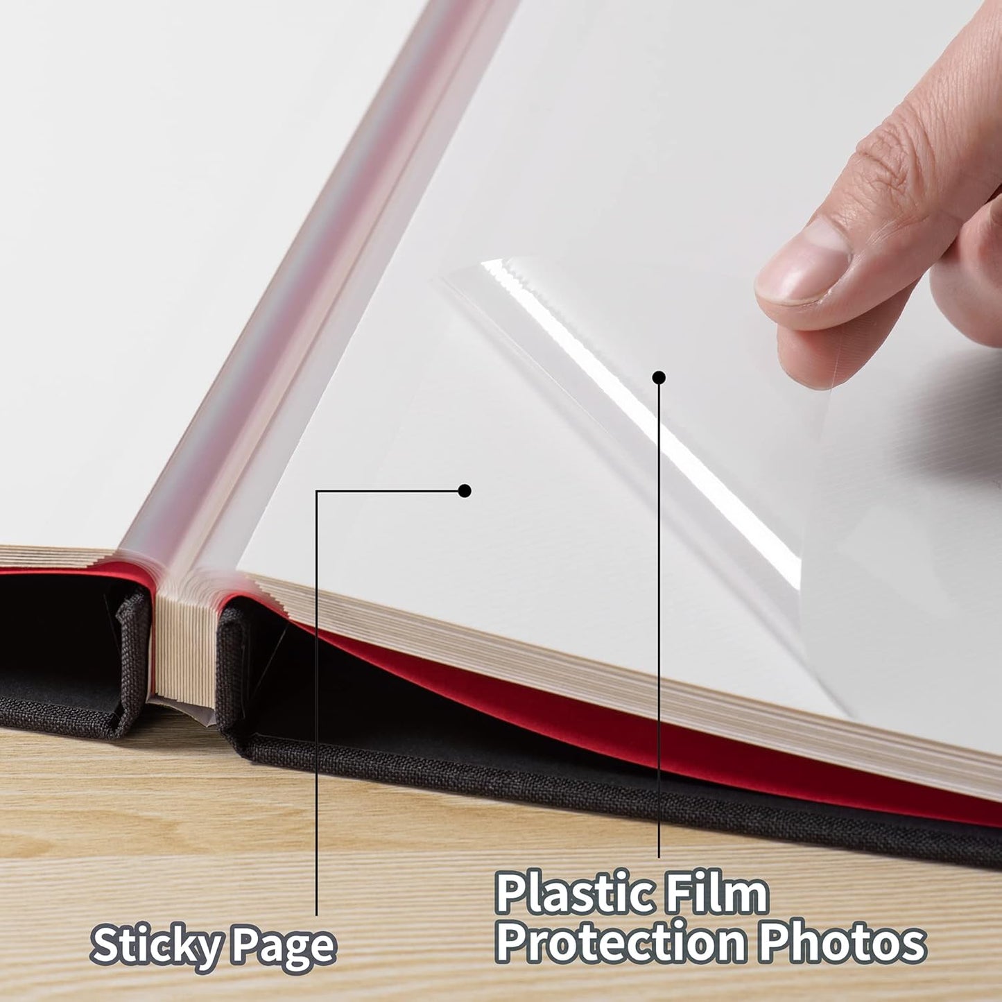 Photo Album Self Adhesive Scrapbook Album for 4×6 Pictures DIY Magnetic Linen Cover Album 30 Blank Pages Great Gift for Family, Wedding, Birthday, Christmas, Anniversary(Black)