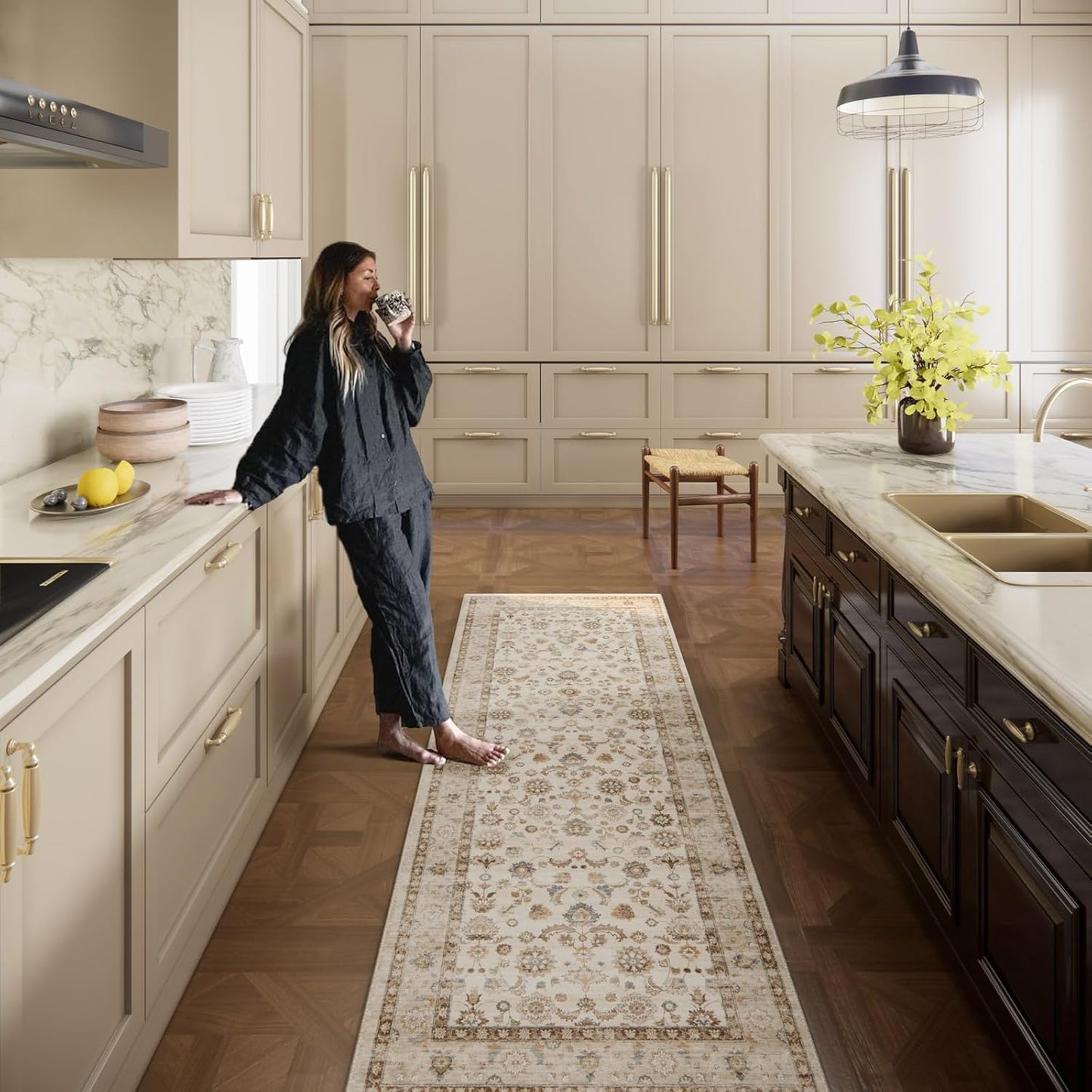 Washable Runners for Hallways Kitchen Rug: 2'x6' Kitchen Runner Stain Resistant Non Slip Low Pile Soft Carpet Runners for Hallways Bedroom Entryway Indoor Beside Bathroom Laundry Room