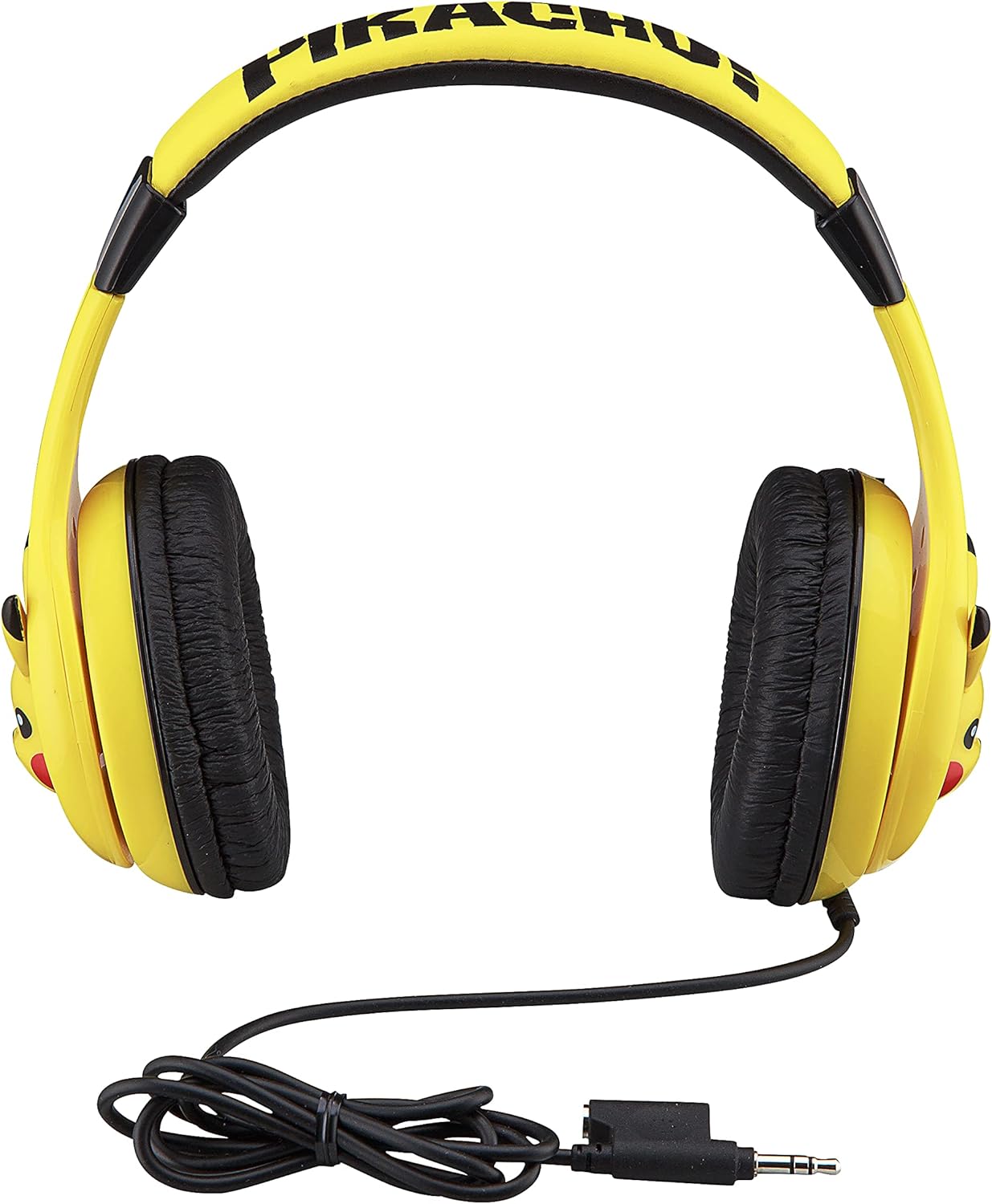 Pokemon Pikachu Wired Kids Headphones, Adjustable, Stereo Sound, 3.5Mm Jack, Tangle-Free, Volume Control, Children's Headband On Ear for School Home, Travel