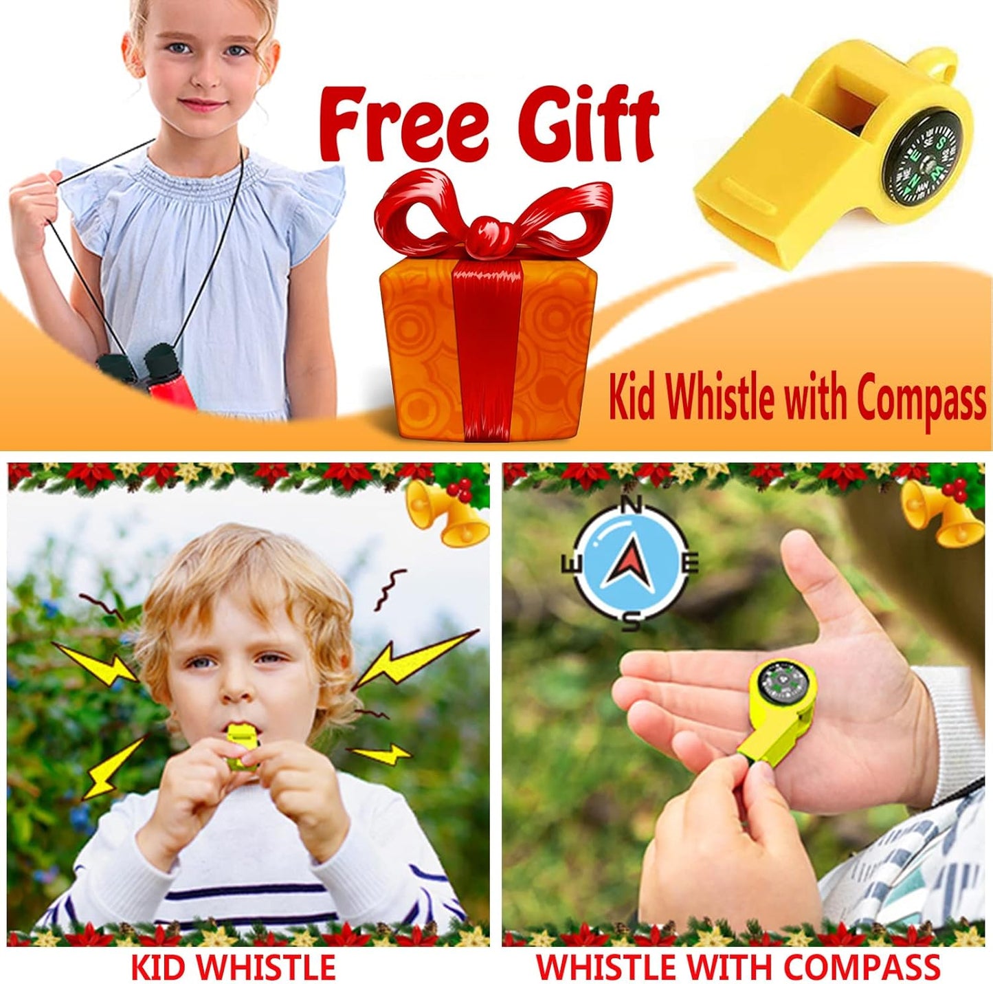 Kids Binoculars Best Gifts for 3-12 Years Boys Girls High-Resolution Optics Shockproof Mini Compact Binocuolar Toys Folding Small Telescope for Bird Watching Camping Outdoor Play