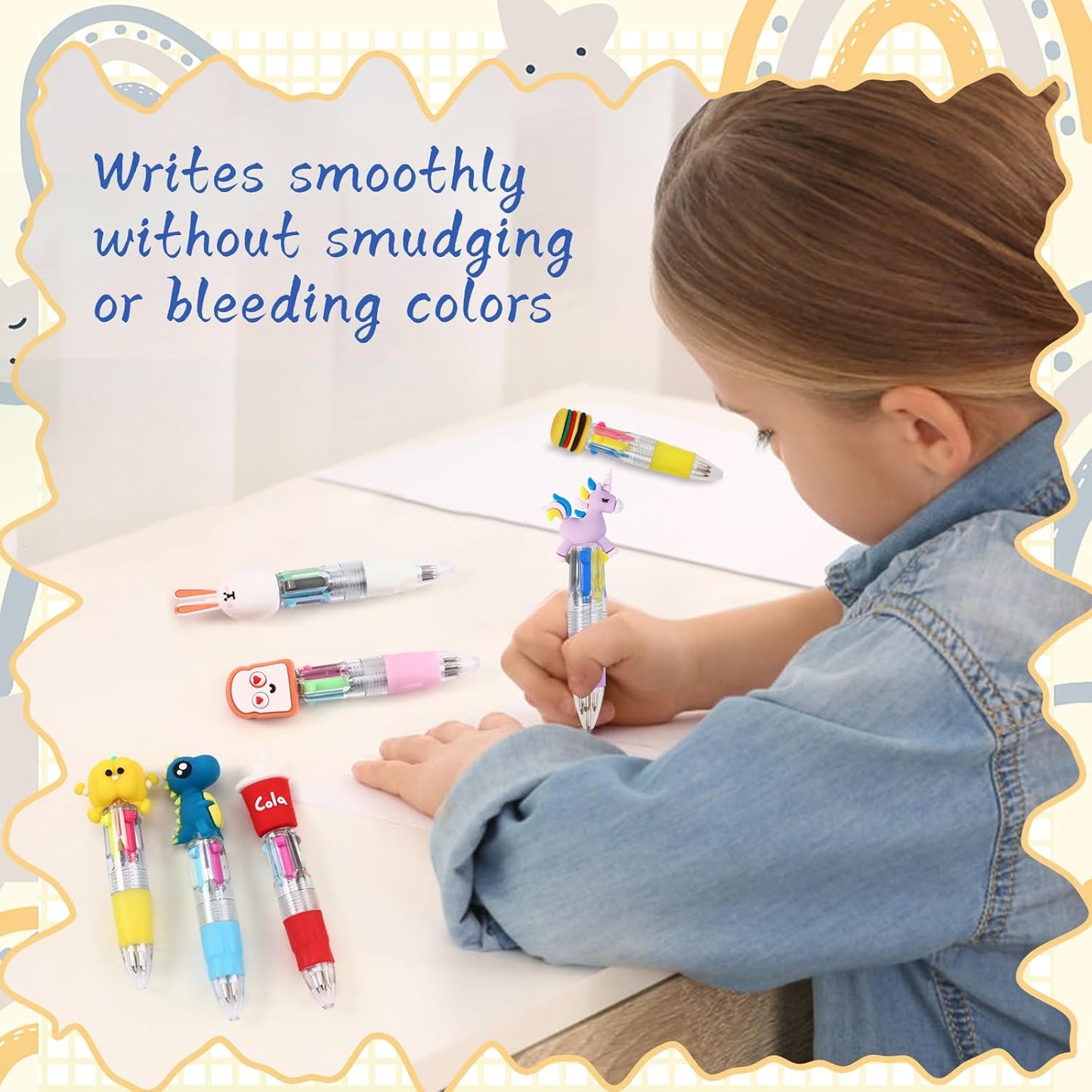 70Pcs Mini Multicolor Pens in One 4-in-1 Fun Pens for Kids, Ballpoint Pen for Birthdays and Children's Parties, Cute Pen Gifts Assorted Ink Kawaii Pen