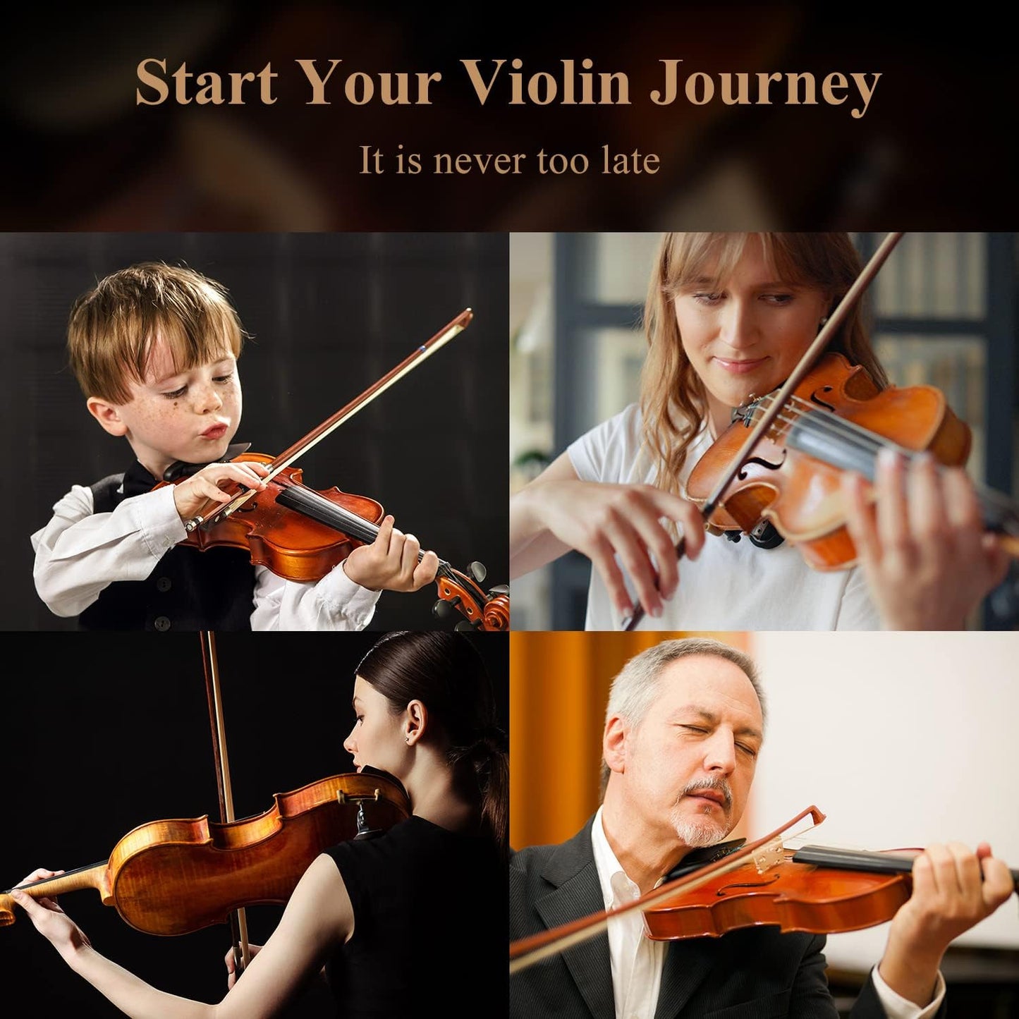 Eastar 3/4 Violin Set Fiddle EVA-3 Matte fo Beginners with Hard Case, Rosin, Shoulder Rest, Bow, and Extra Strings (Imprinted Finger Guide on Fingerboard)