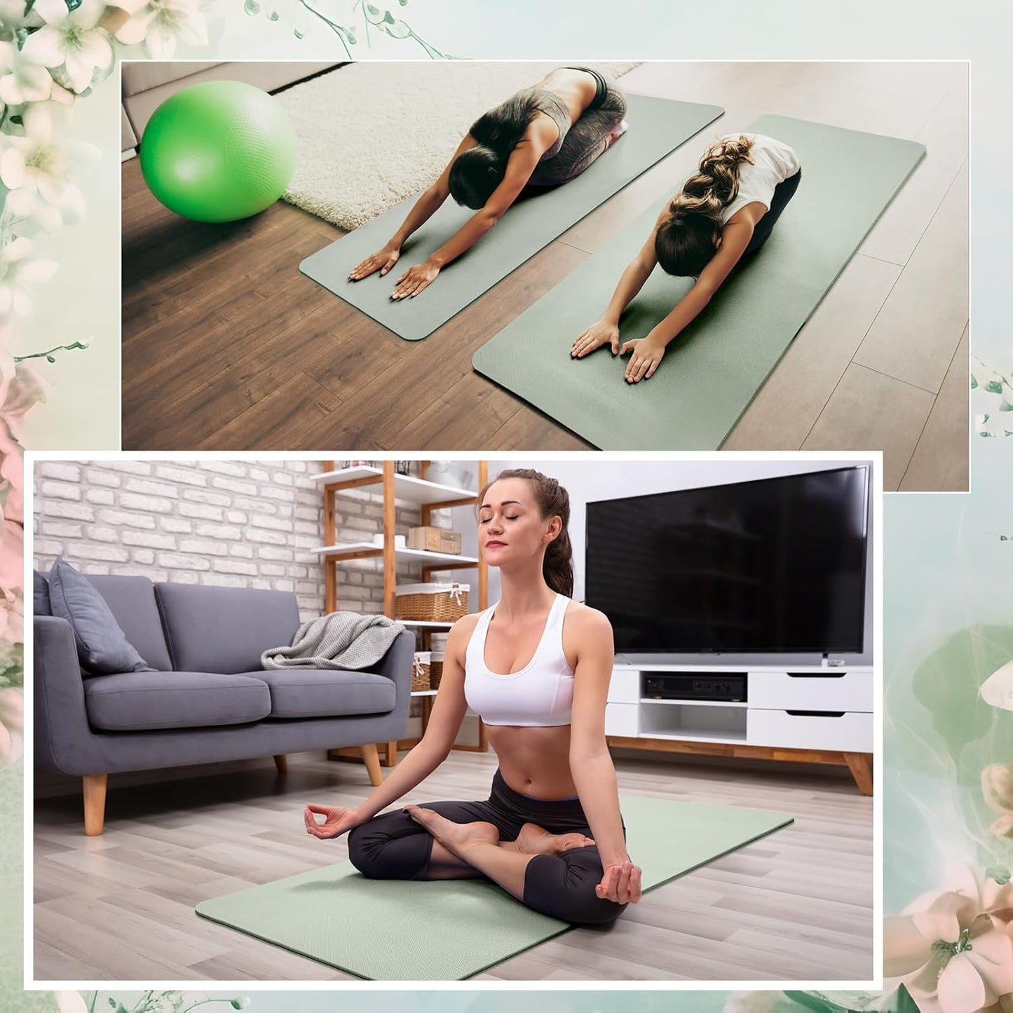 Timgle 6 Pack Yoga Mats Bulk Non Slip Exercise Yoga Mat Thick Anti Slip Tear Resistant Sports Gym for Fitness Stretching Home Workout and Studio