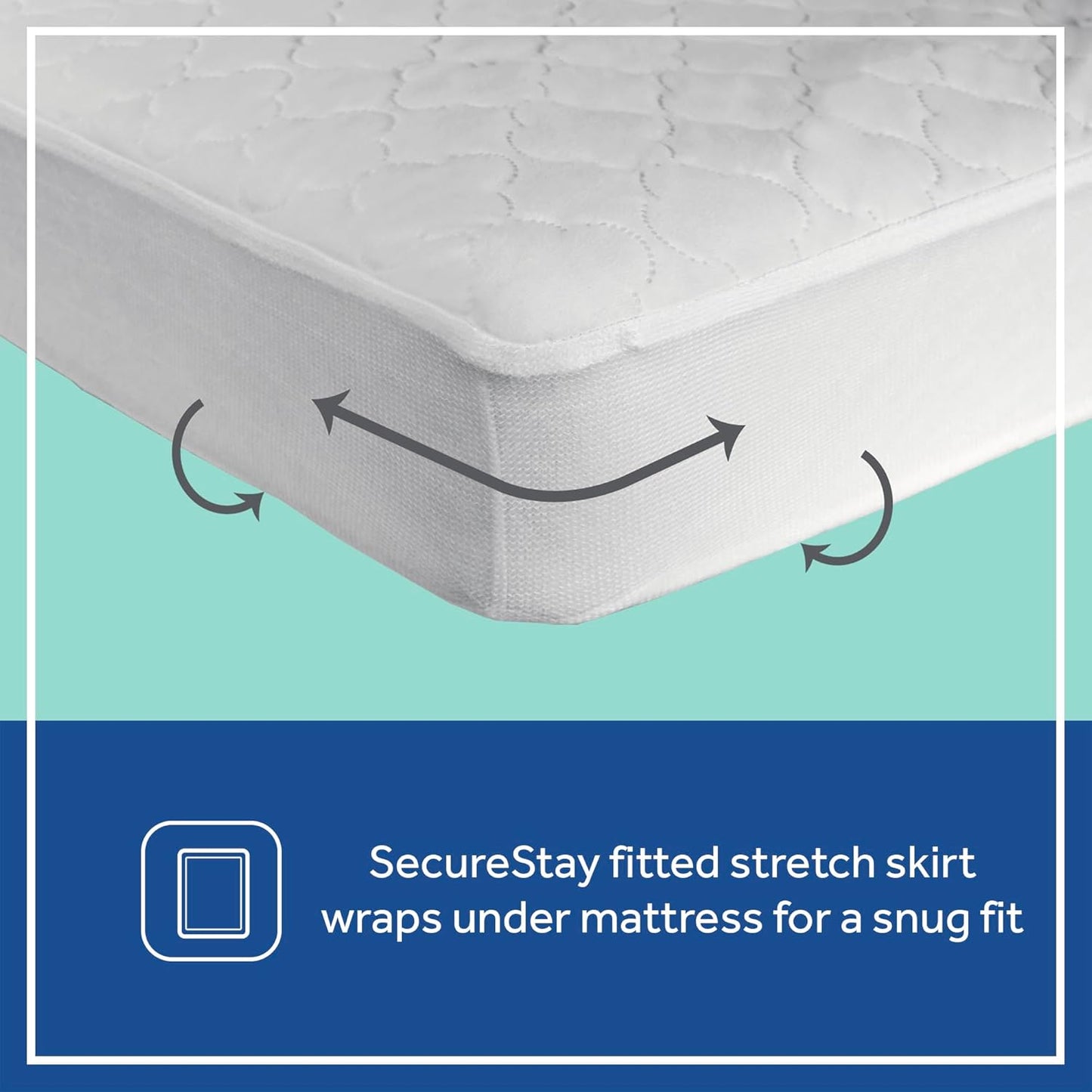 Sealy Baby 2-PACK Fitted Waterproof Infant Crib Mattress Protector Pad and Toddler Bed Cover, Durable and Comfortable Topper, Machine Washable and Dryer Friendly, 52x28”- White