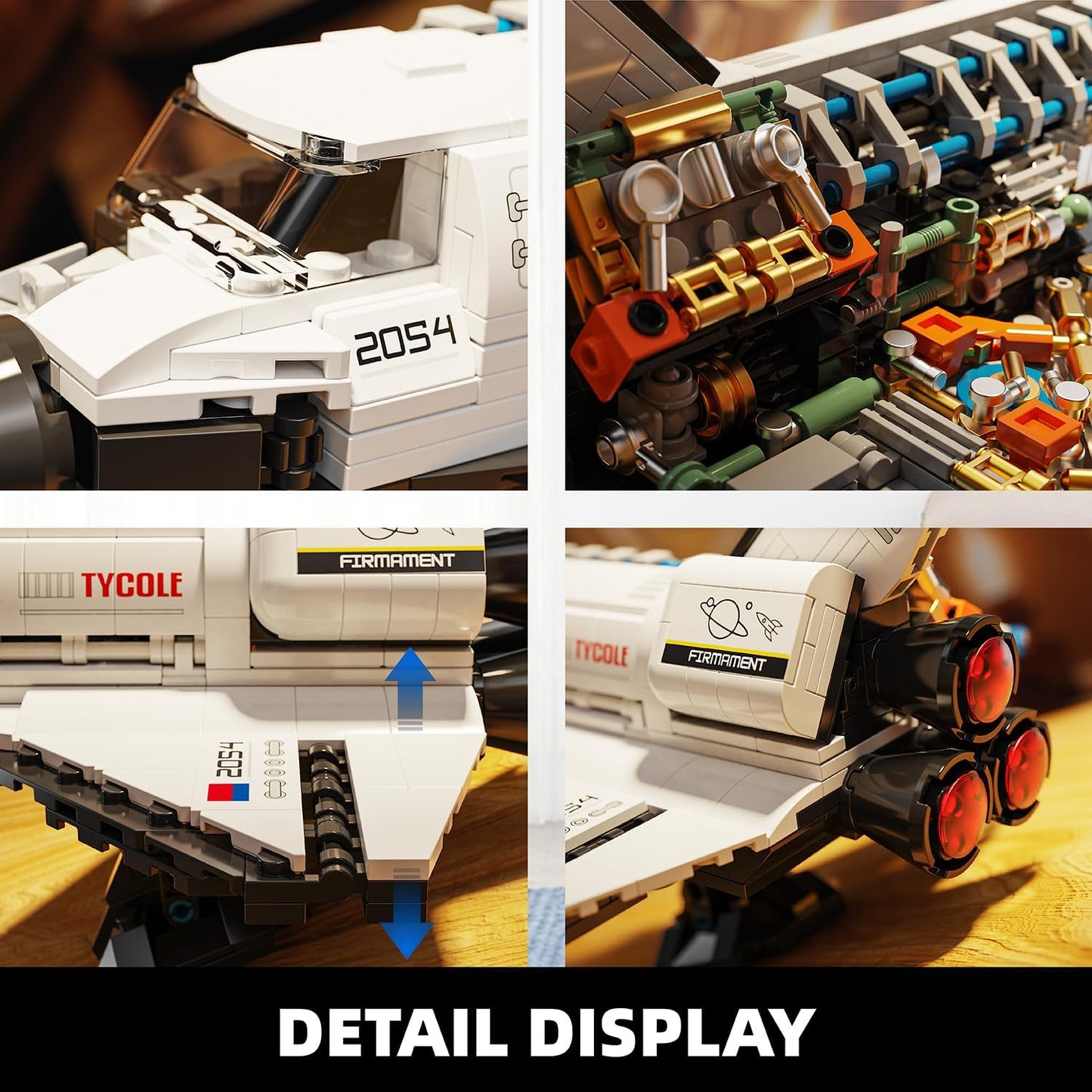 Space Shuttle Building Block Set -Spaceship Building Toy with Stretchable Satellite, Translucent Design Collection for Home or Office Decor, Birthday Gift for Adults & Boys 8-12 (536PCS)