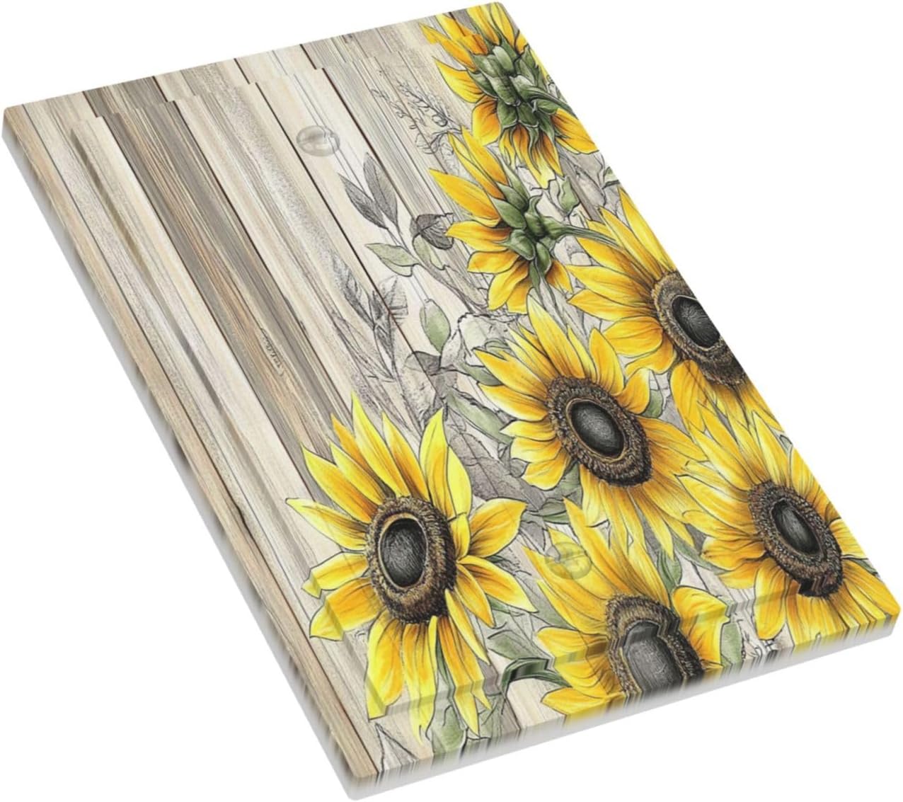 Light Switch Cover Plate Floral Sunflower Rustic Flower Vintage Wood 1 Gang No Device Blank Electrical Wall Plates Faceplate Decorative Switch Plate For Farmhouse Cabin Decor