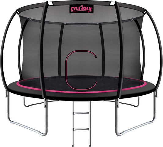 Trampoline for Kids, Heavy Duty Recreational Trampolines Toddler Trampoline with Enclosure Net Ladder Indoor Outdoor Trampoline CPC Approved