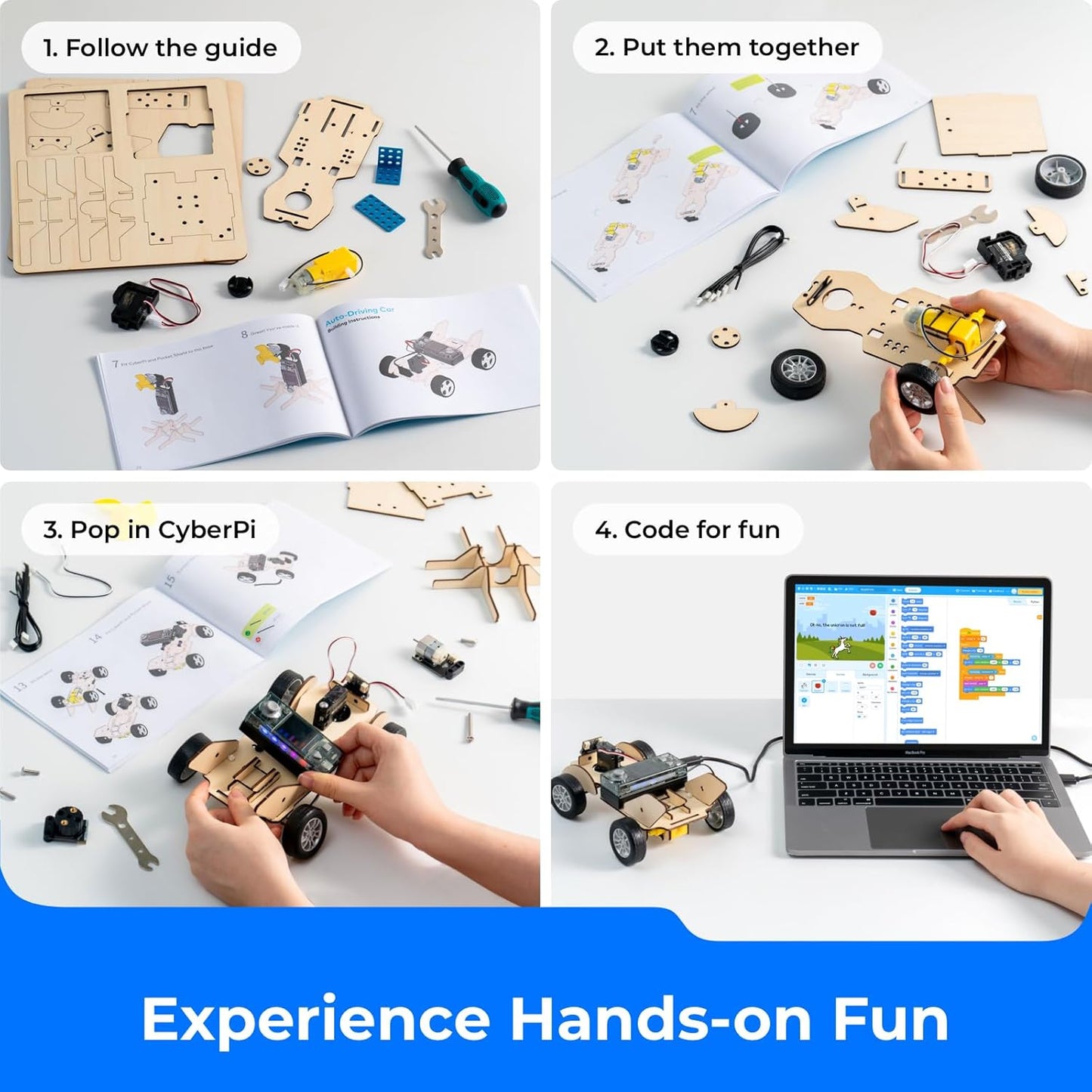 Makeblock Cyberpi Project-Based Coding Kit, Coding for Kids Support Scratch & Python Programming, STEM Projects for Kids Ages 8-12, Robotics Kit Support AI & IoT Technology with Built-in WiFi Module