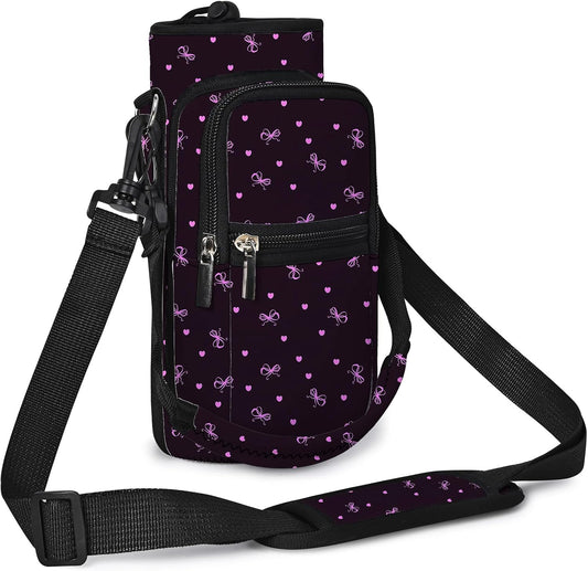 icolor Water Bottle Carrier Bag with Strap 25/32/40 oz Crossbody Bottle Holder with Phone Pocket Sling Sleeve Insulated Neoprene Water Bottle Pouch for Walking Travelling