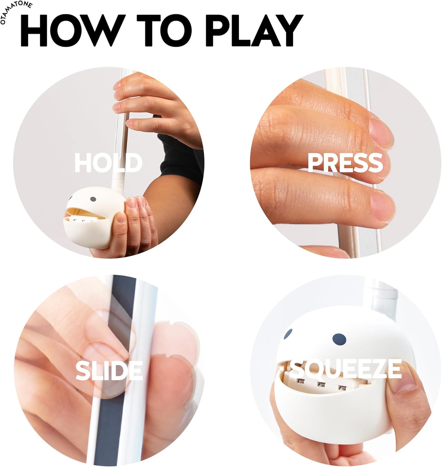 Otamatone Japanese Electronic Musical Instrument Portable Music Synthesizer from Japan by Maywa Denki Educational Fun Gift for Children, Teens & Adults - Black White Blue Set