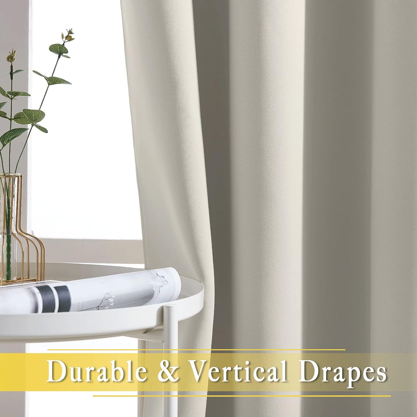 NICETOWN Natural Doorway Curtains 78 inches Long for Bedroom, Grommet Window Treatment Thermal Insulated Privacy Blackout Curtains & Drapes for Living Room, Set of 2, W52 x L78