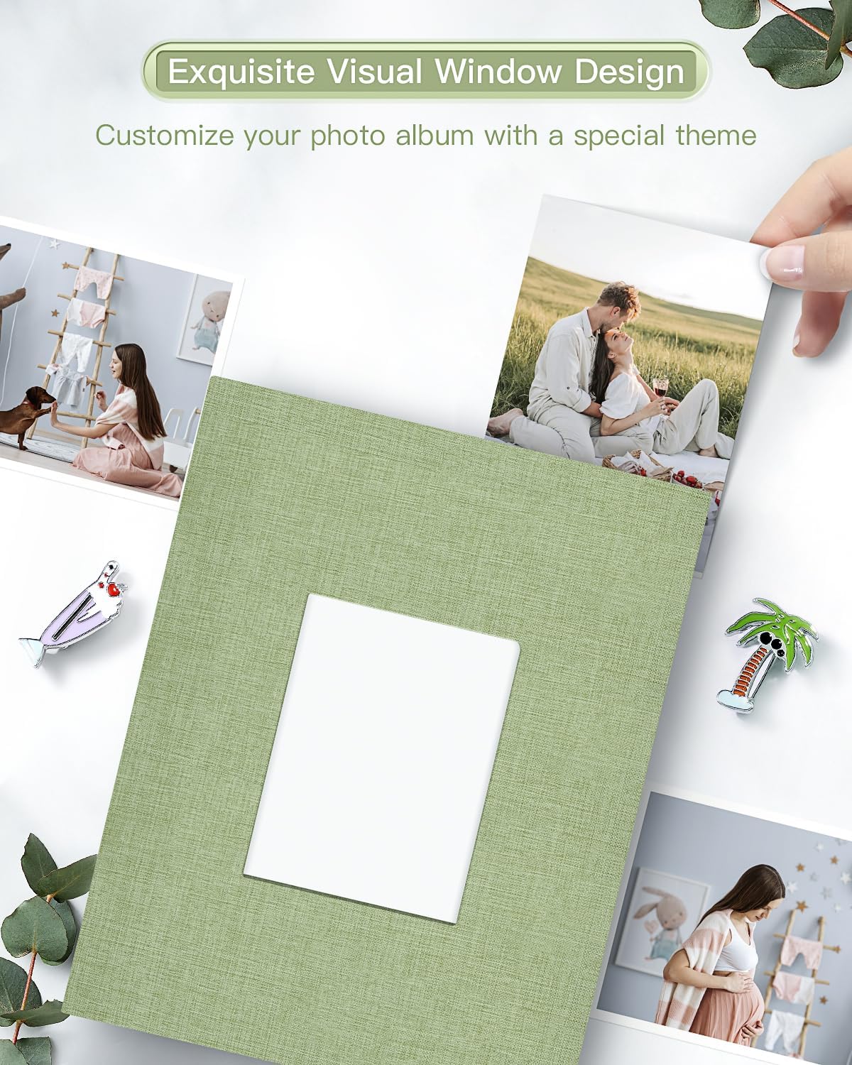 popotop Photo Album 4x6-200 Photos Photo Books with 200 Horizontal Pockets,Linen Cover Albums for Family Wedding Anniversary Baby Vacation Pictures