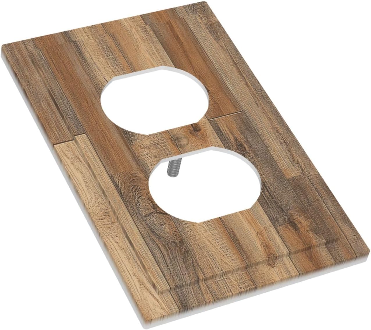 Outlet Covers Retro Rustic Brown Wood Grain 1 Gang Duplex Light Switch Cover Decorative Switch Plates Electrical Receptacle Faceplate Wall Plate For Farmhouse Cabin Decor