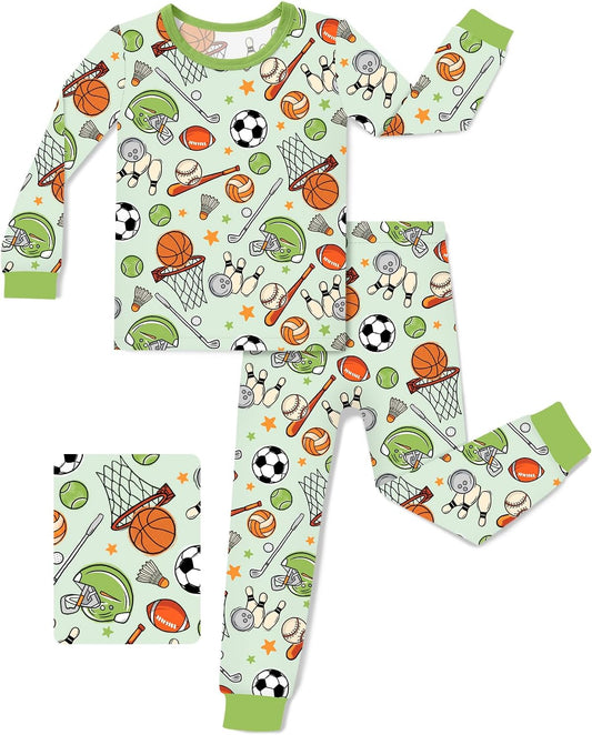 Bamboo Viscose Toddler Pajamas Boys Girls Baby 12M-8Y Pjs Sets Kids 2pcs Snug fit Long-Sleeve Sleepwear