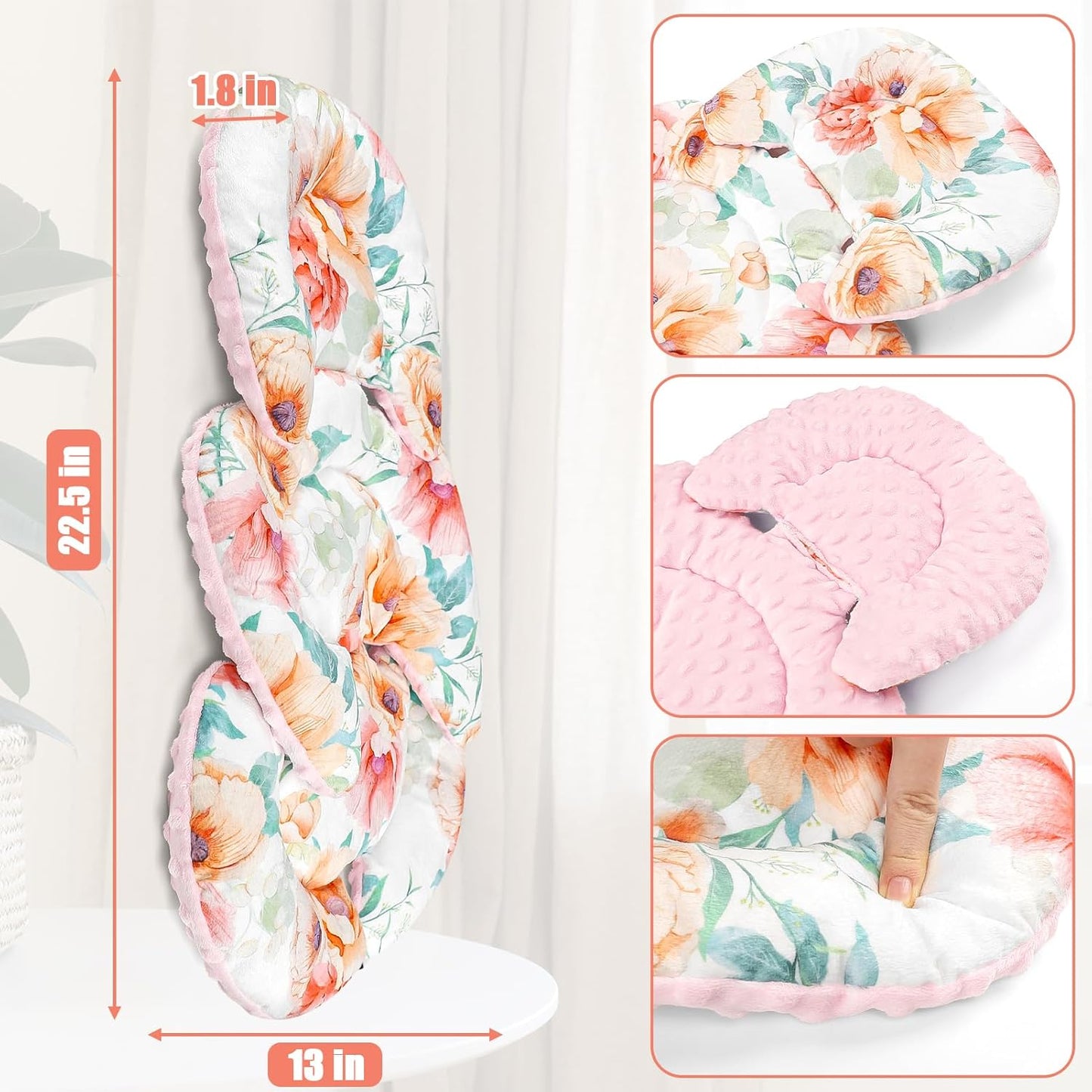 GFU Infant Stroller mat, Fits for Stroller, Swing, Flowers