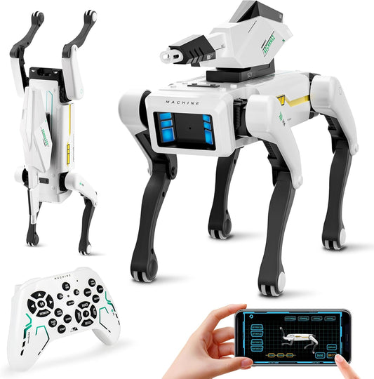 Shoot Robot Dog - Interactive STEM Pet with Voice Control, 30+ Actions & APP Programming, Durable Design for Kids Age 6+ (Compatible with iOS/Android)