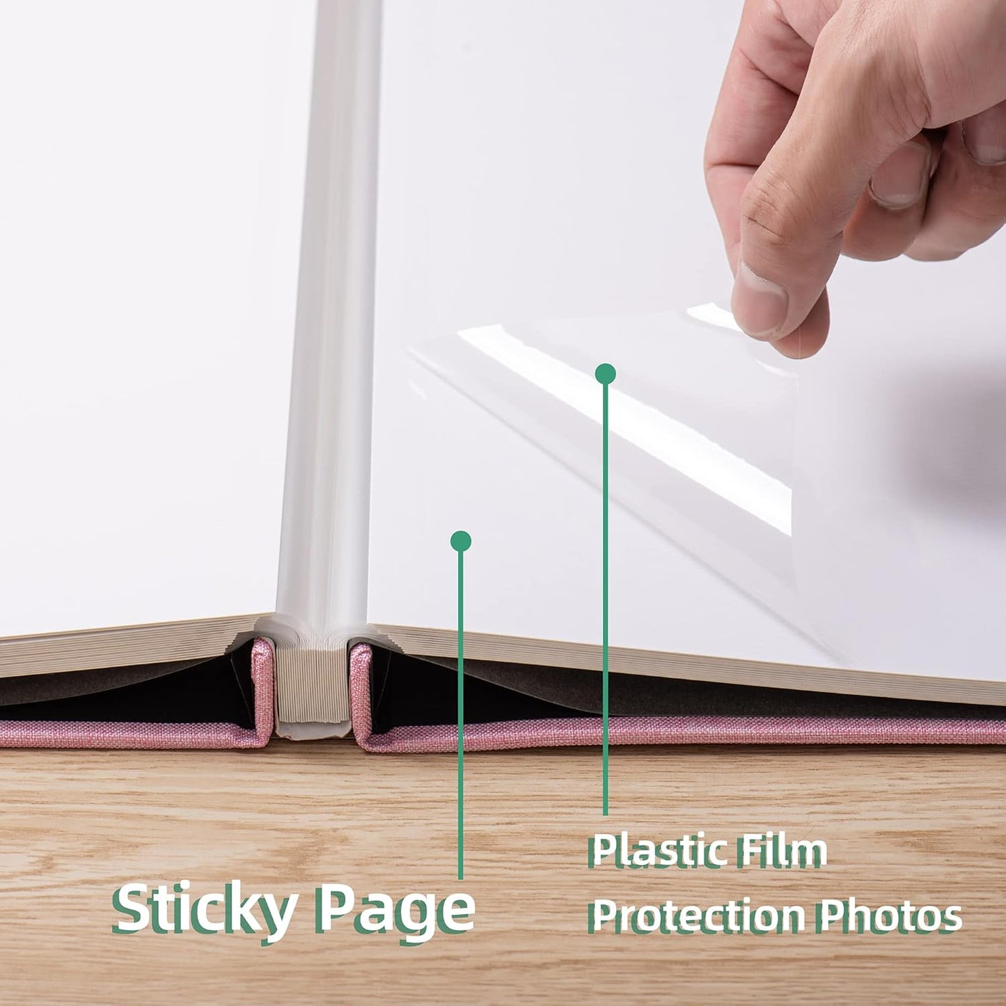 Large Photo Album Self Adhesive Scrapbook Album for 4×6 8×10 Pictures DIY Magnetic Linen Cover Album 60 Pages for Family Wedding Gifts with Metal Pen and Plastic Board